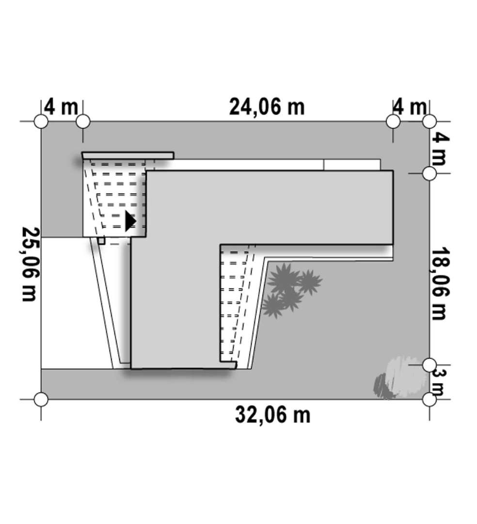 Plan amplasament Casă parter 187 mp utili, 3 dormitoare, 2 băi