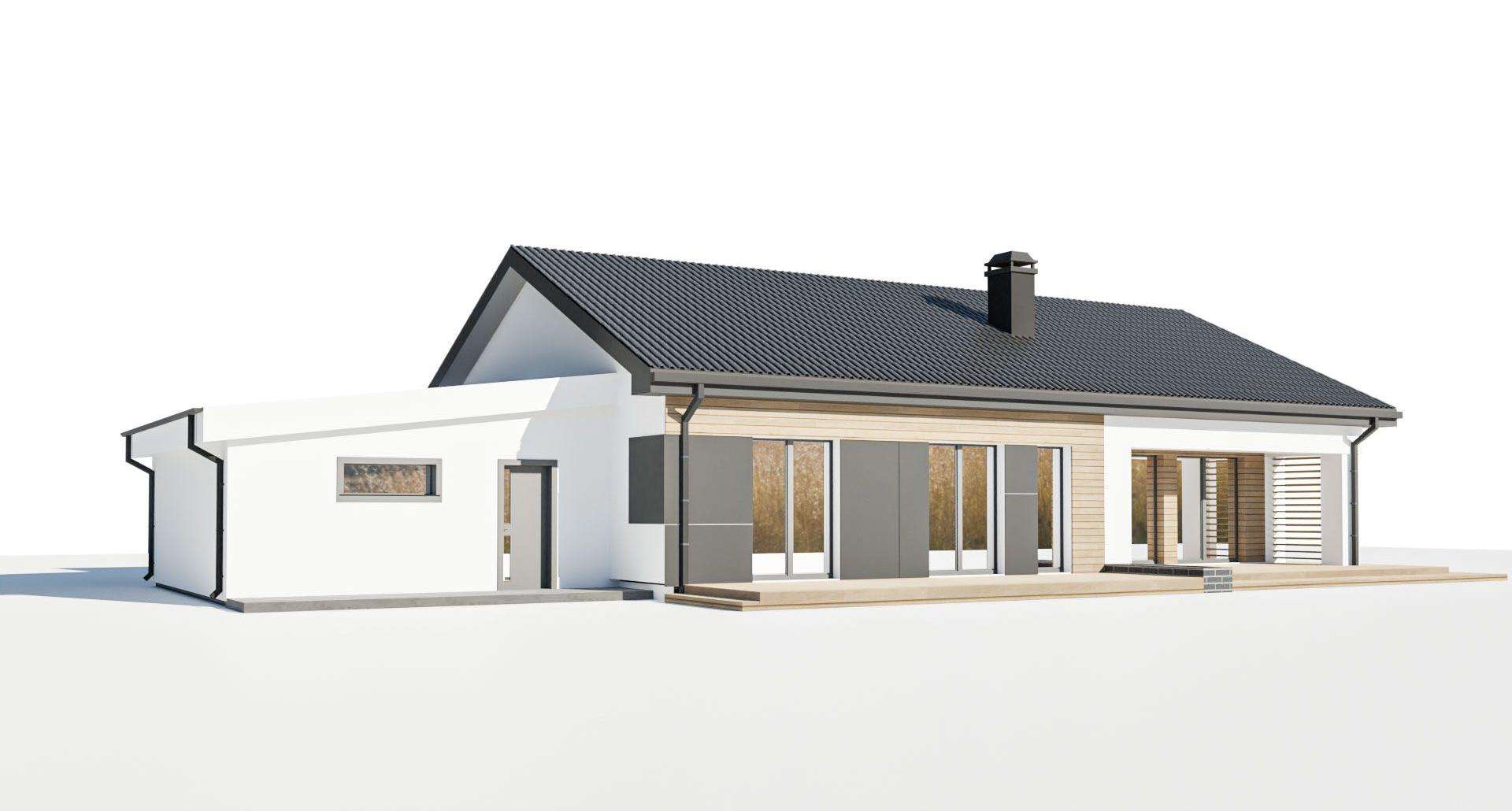 Fatada Casă parter 122 mp utili, 4 dormitoare, 2 băi
