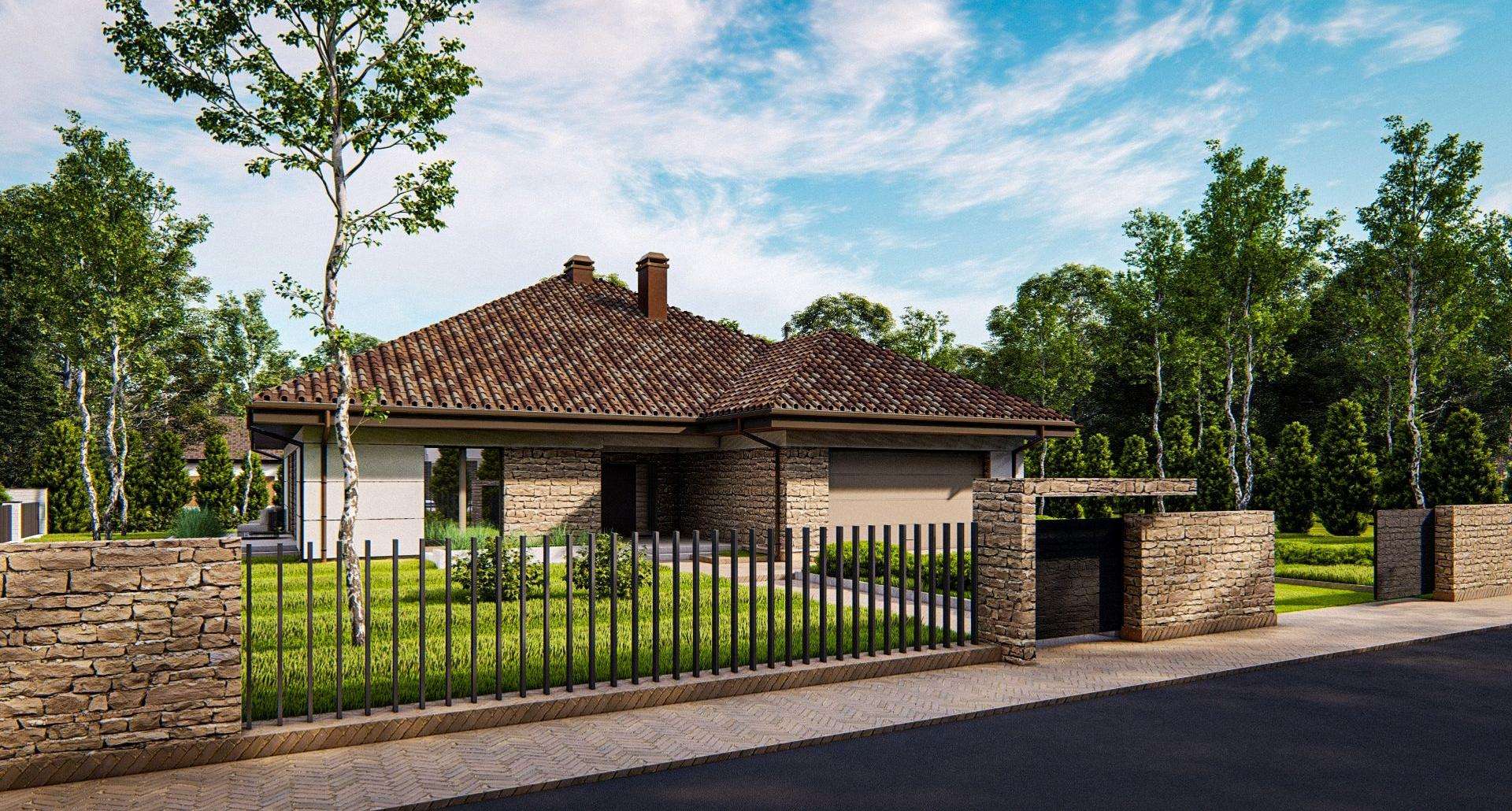 Fatada Casă parter 143 mp utili, 4 dormitoare, 3 băi