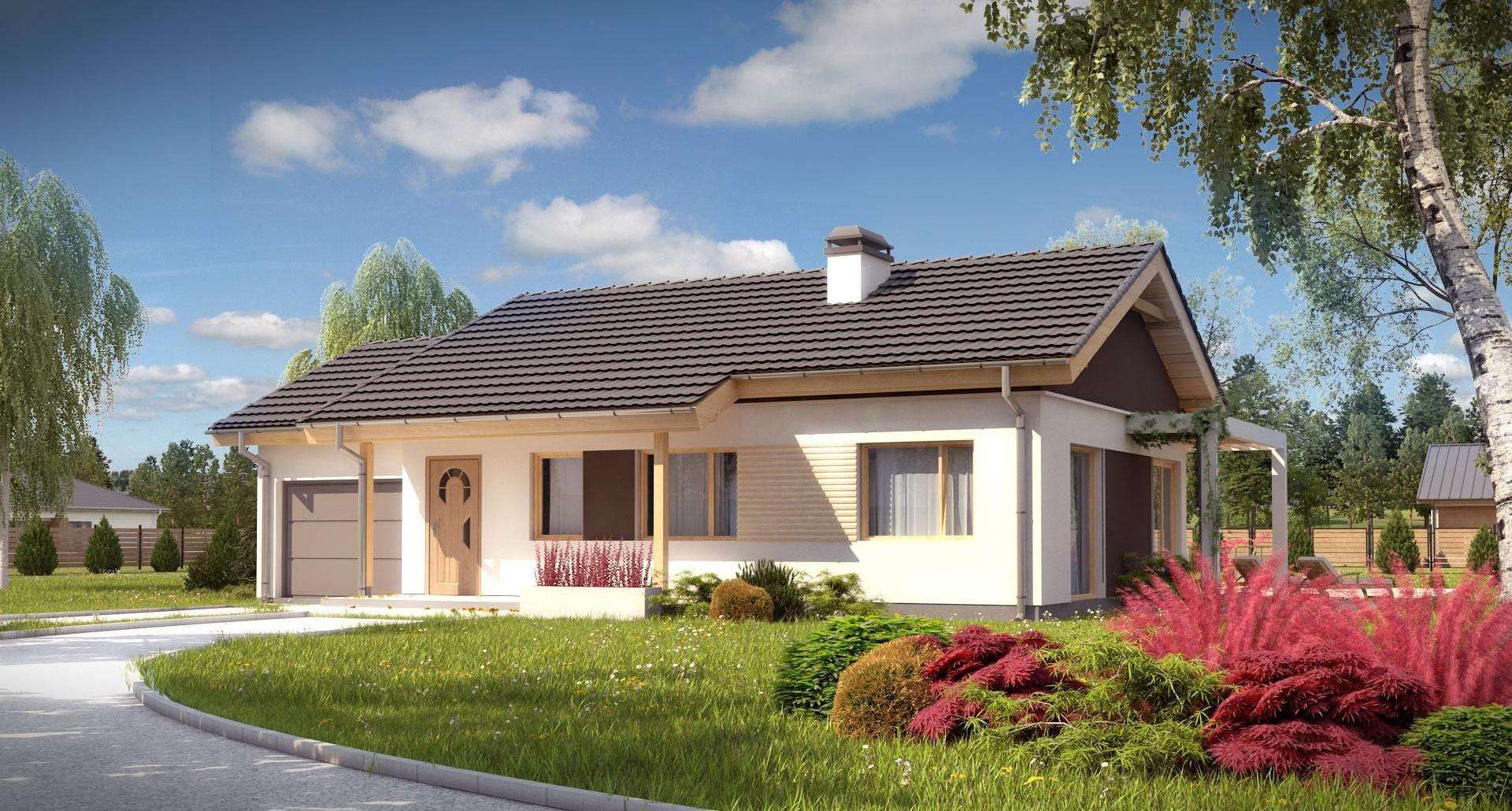 Fatada Casă parter 80 mp utili, 2 dormitoare, o baie