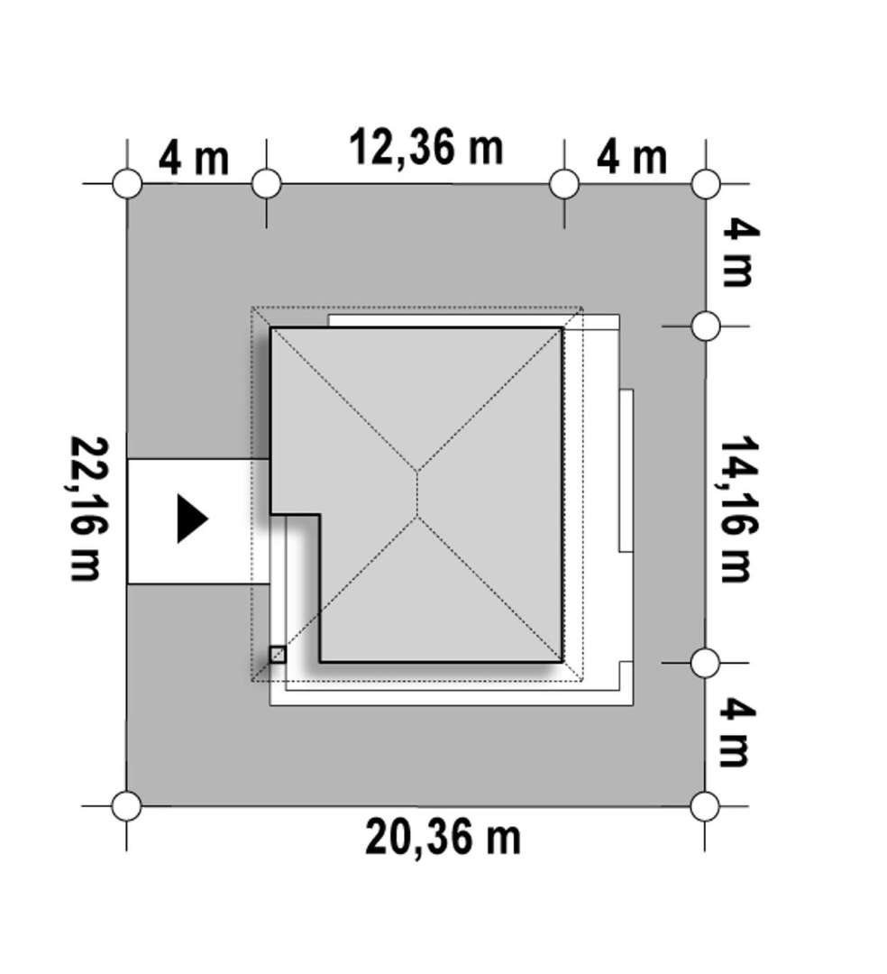 Plan amplasament Casă parter 103 mp utili, 2 dormitoare, o baie