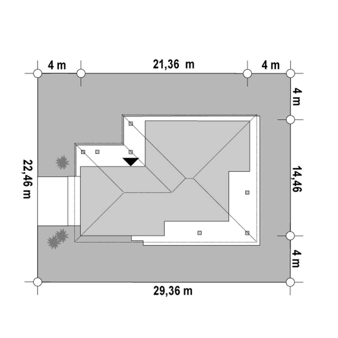 Plan amplasament Casă parter 133 mp utili, 2 dormitoare, 2 băi