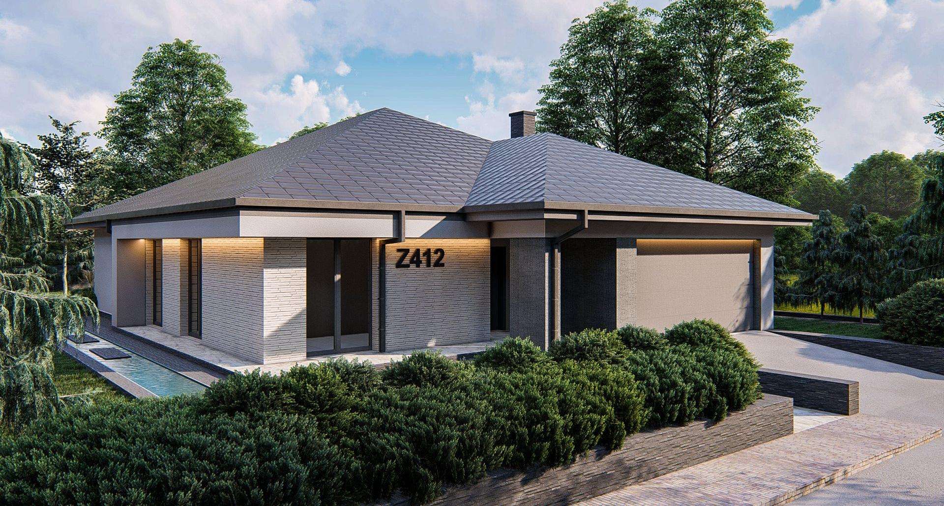 Fatada Casă parter 147 mp utili, 4 dormitoare, 2 băi