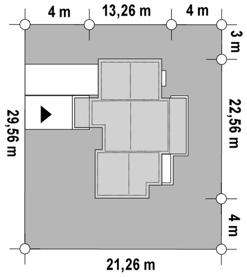 Plan amplasament Casă parter 143 mp utili, 3 dormitoare, 2 băi