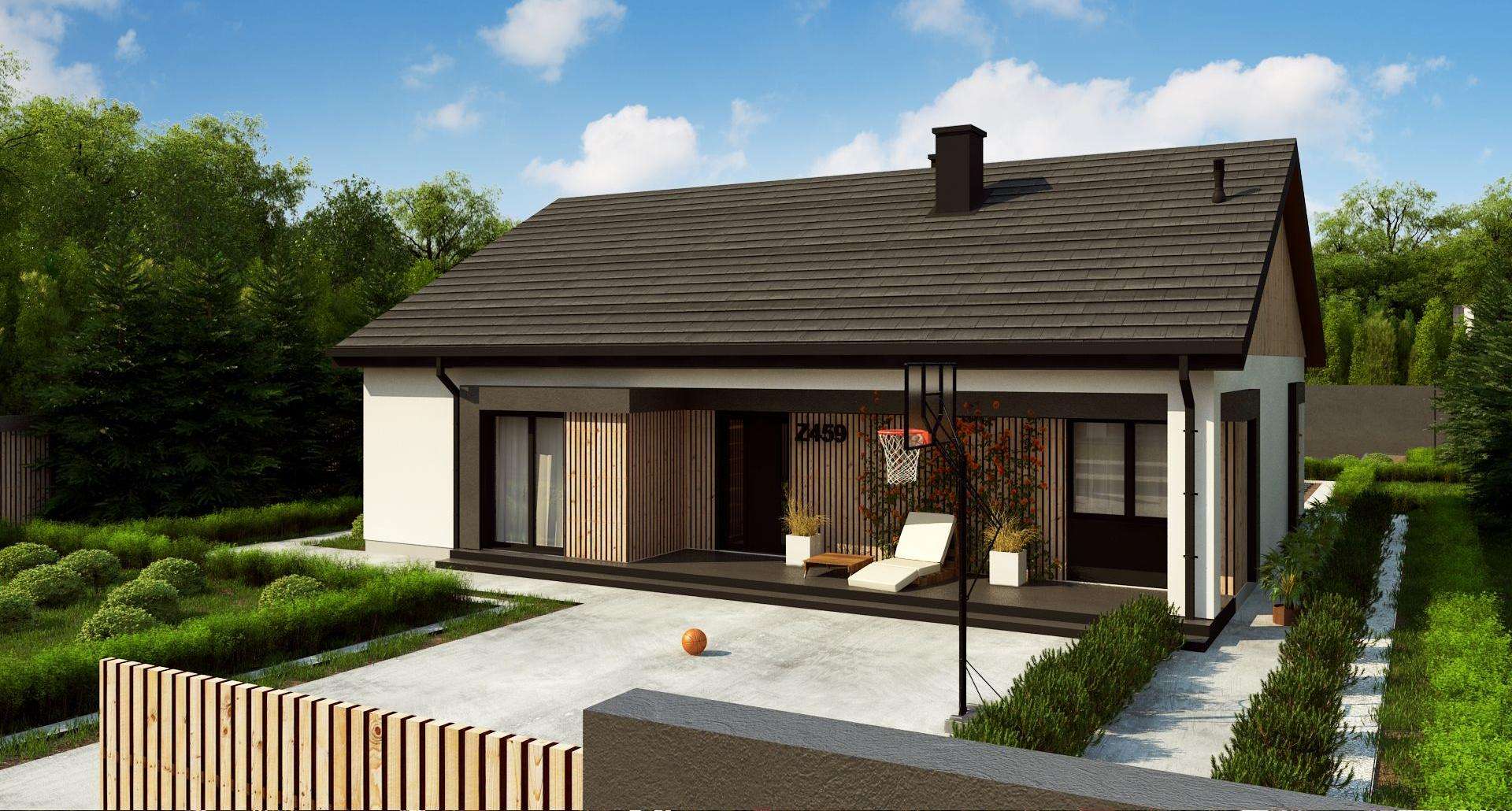 Fatada Casă parter 126 mp utili, 4 dormitoare, 2 băi