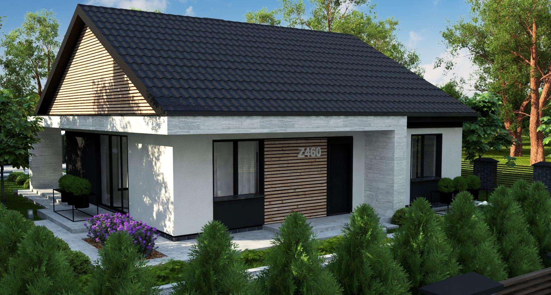 Fatada Casă parter 123 mp utili, 4 dormitoare, 2 băi