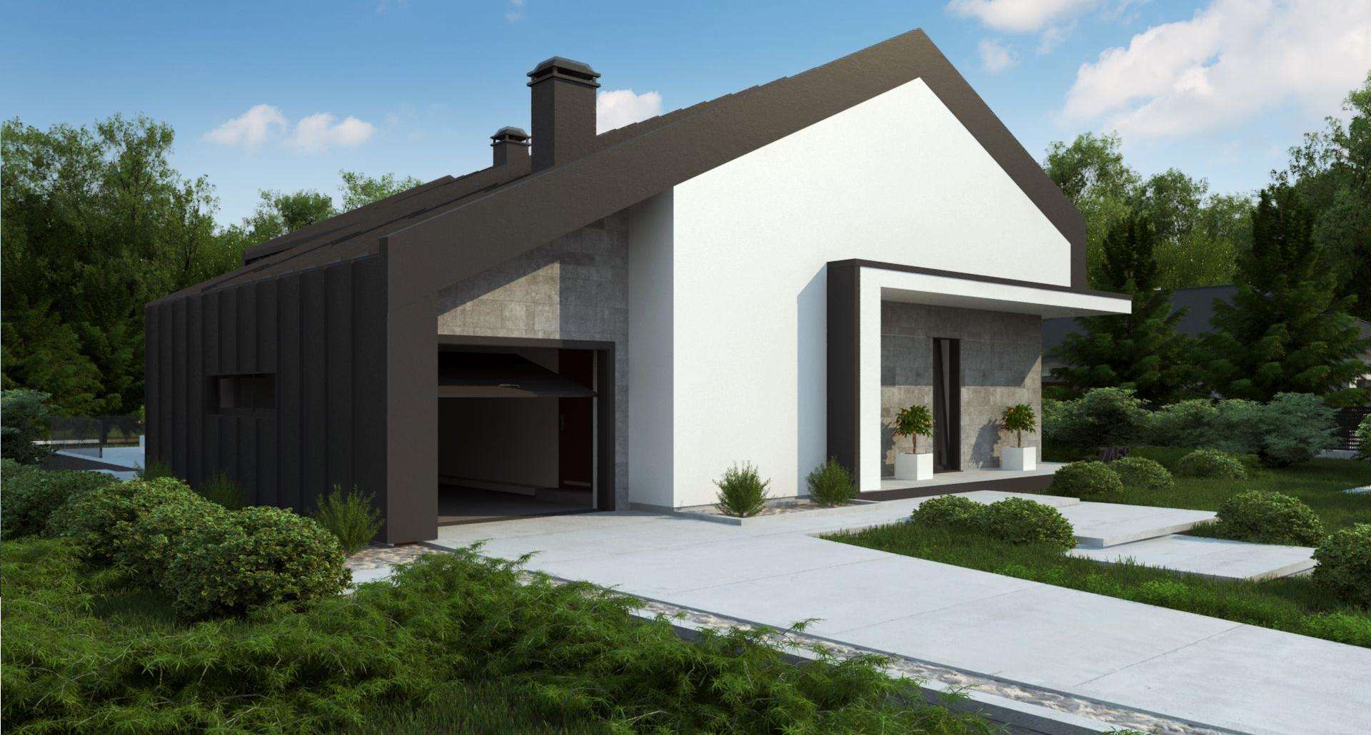 Fatada Casă parter 111 mp utili, 3 dormitoare, 2 băi