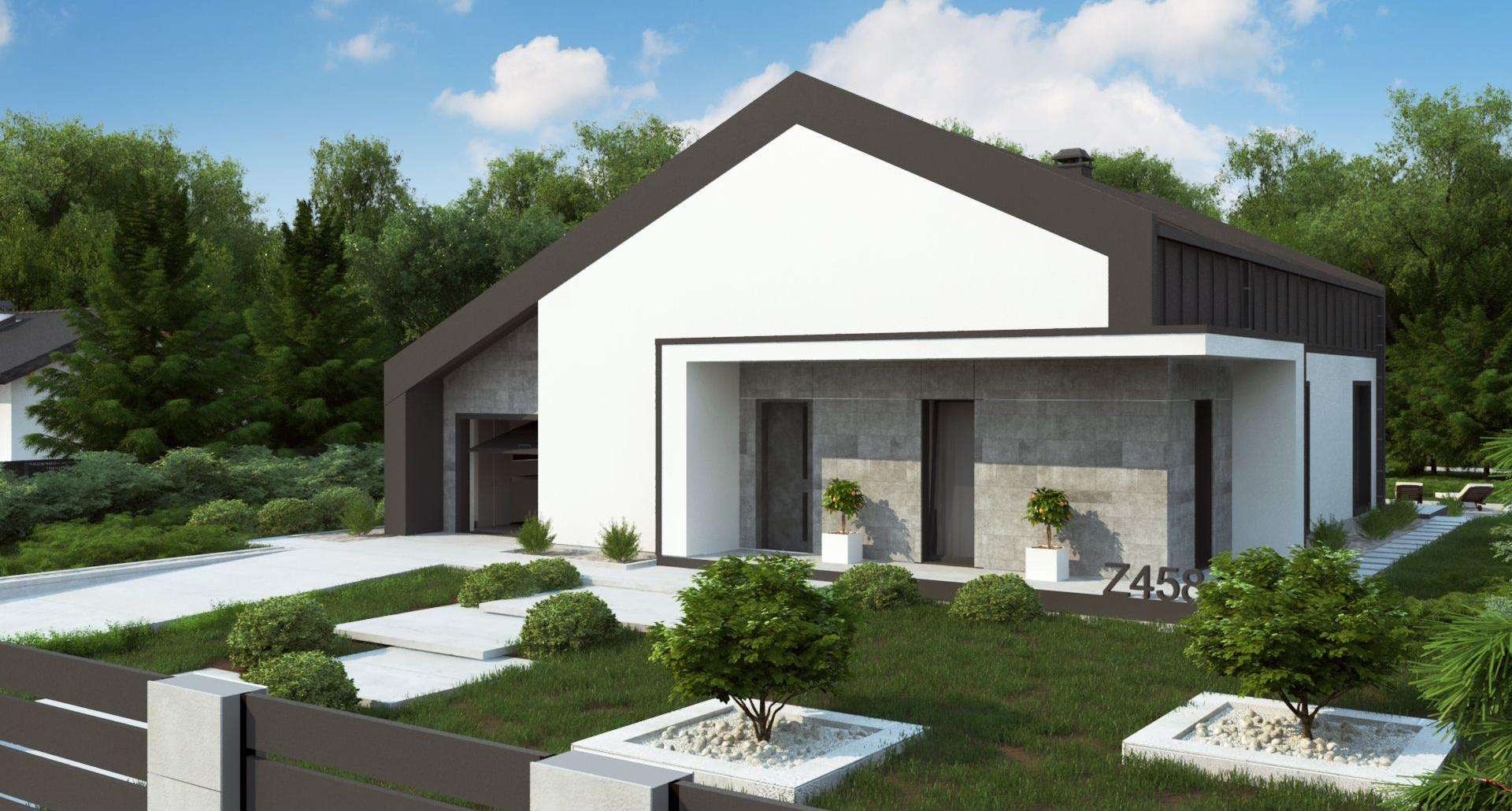 Fatada Casă parter 111 mp utili, 3 dormitoare, 2 băi