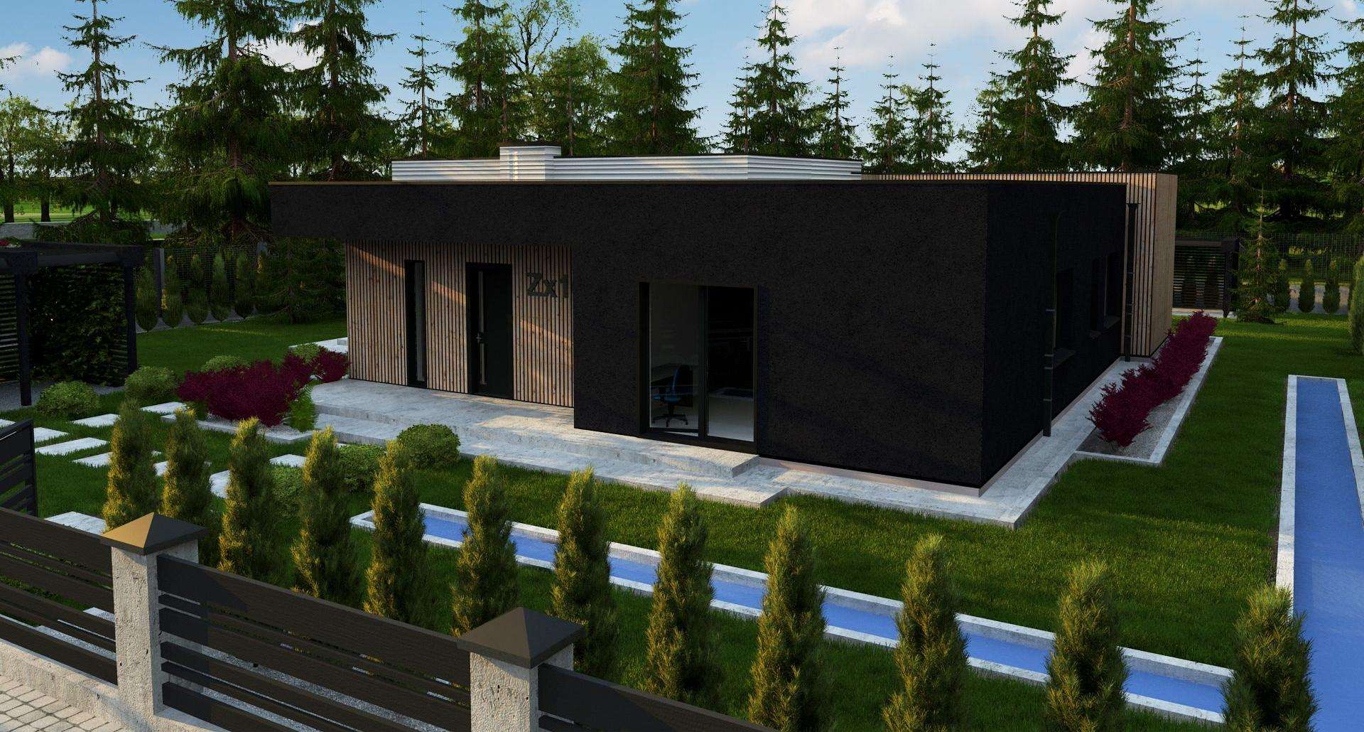 Fatada Casă parter 138 mp utili, 3 dormitoare, 3 băi