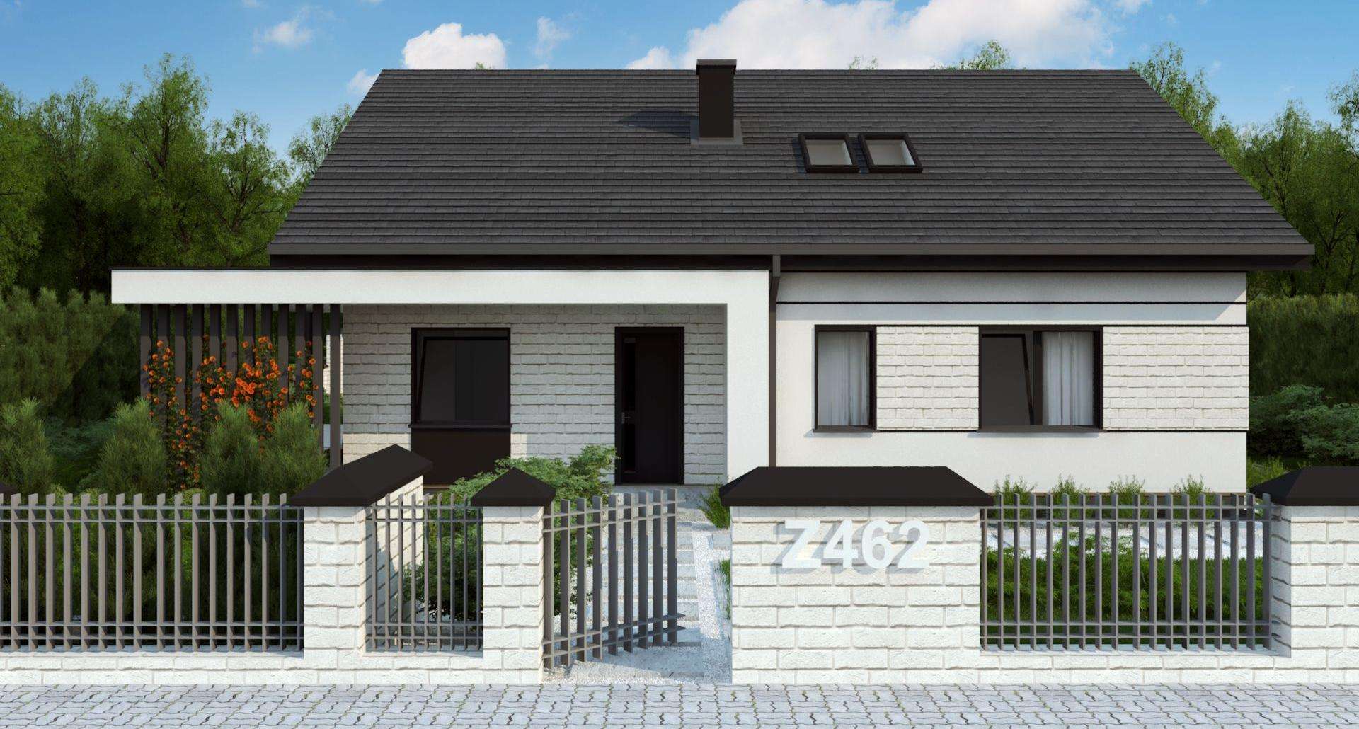 Fatada Casă parter 110 mp utili, 3 dormitoare, 2 băi