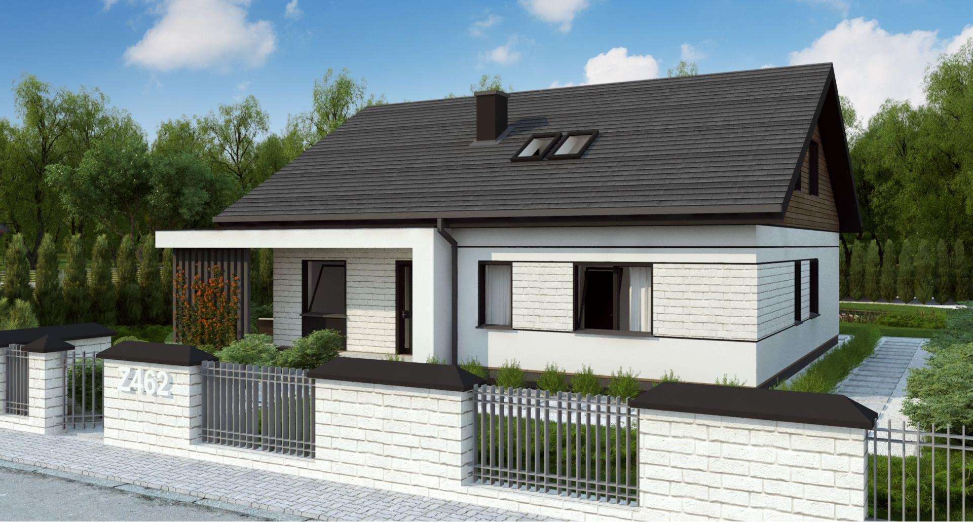 Fatada Casă parter 110 mp utili, 3 dormitoare, 2 băi