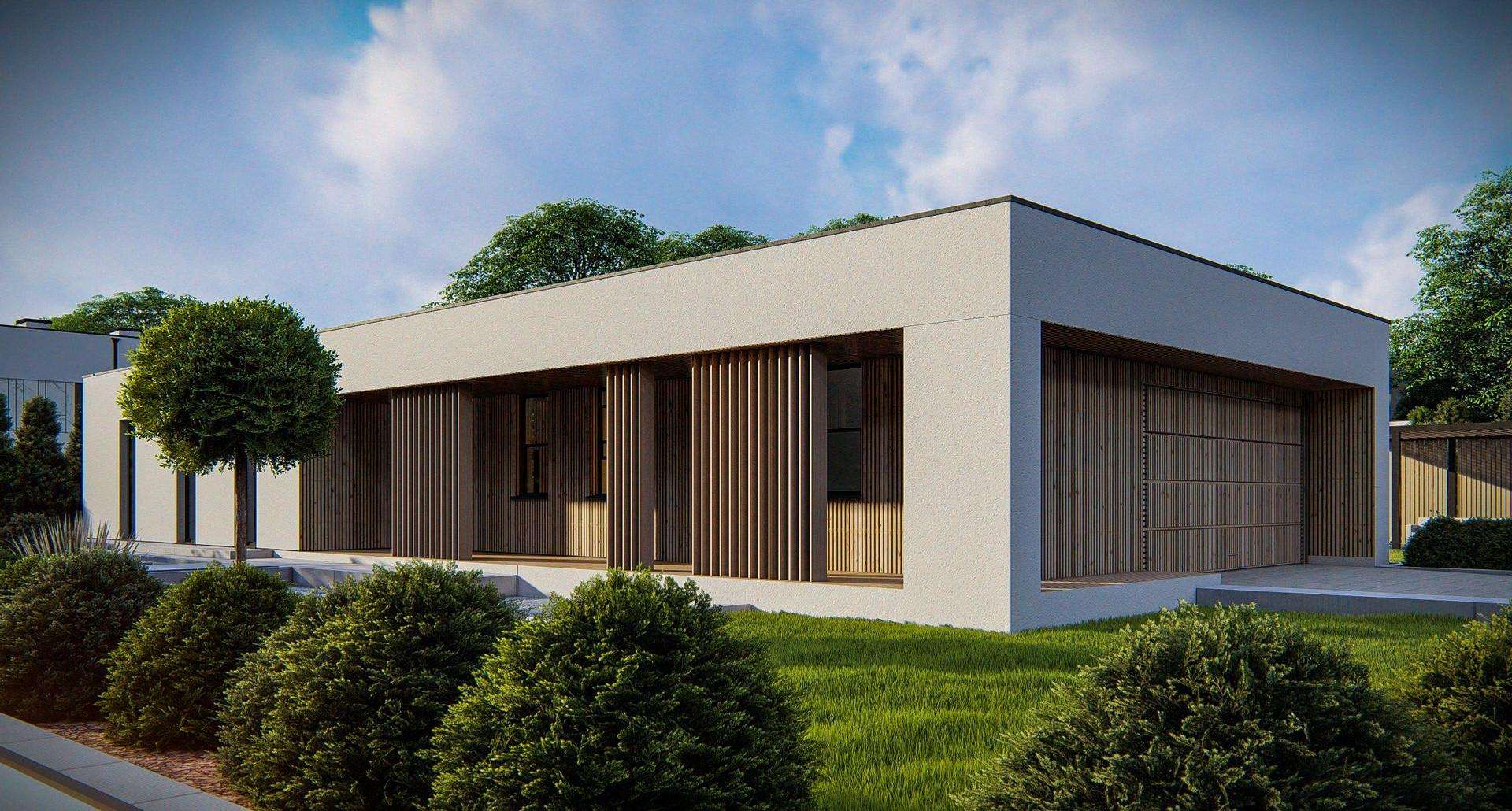 Fatada Casă parter 142 mp utili, 3 dormitoare, 3 băi