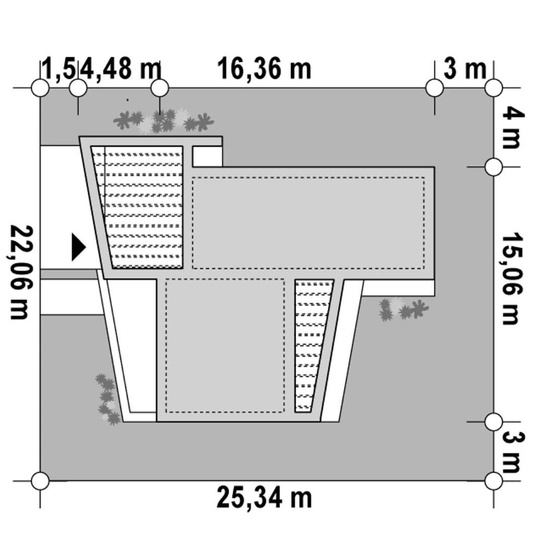 Plan amplasament Casă parter 127 mp utili, 2 dormitoare, 2 băi