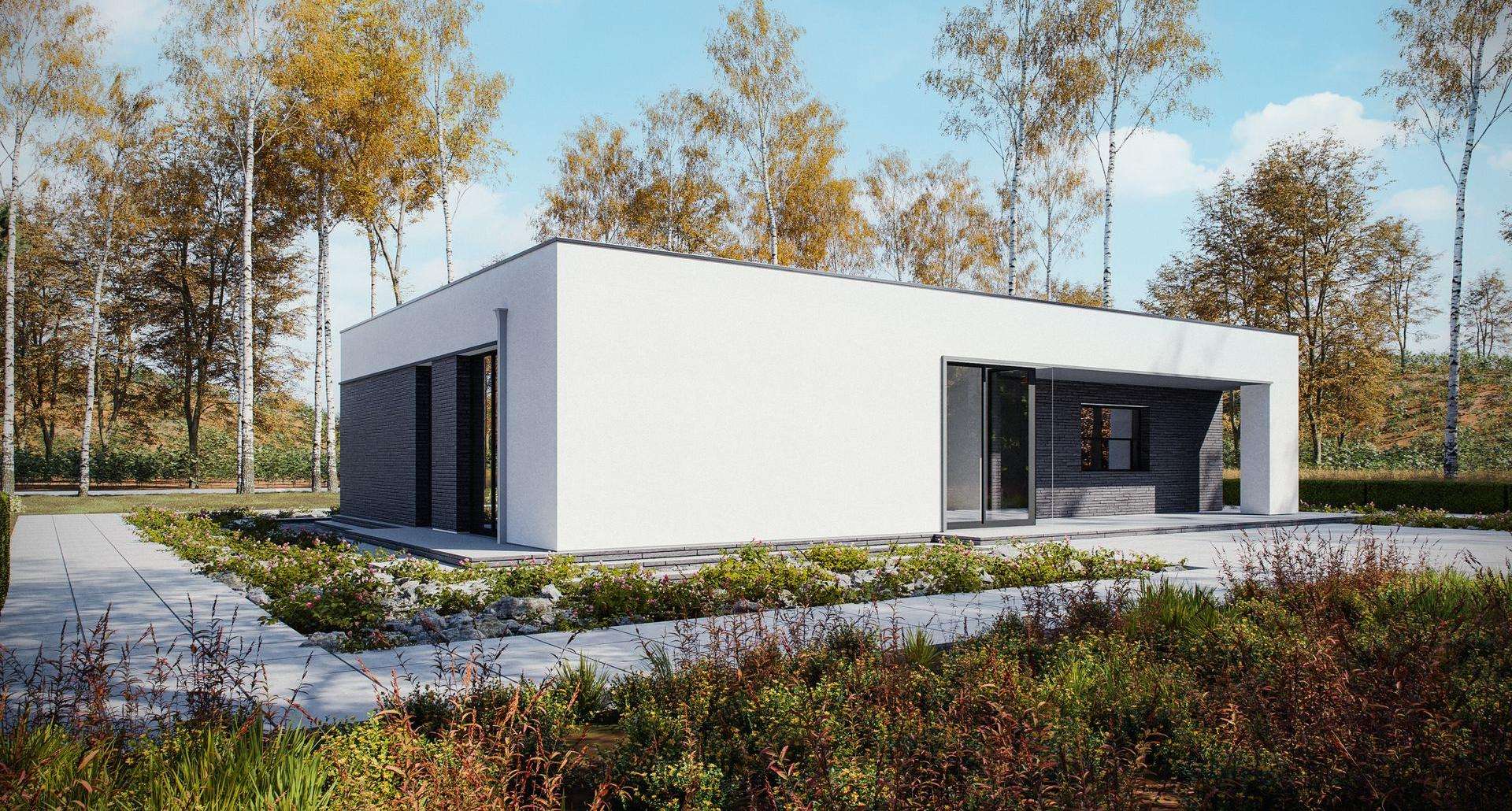 Fatada Casă parter 128 mp utili, 2 dormitoare, 2 băi