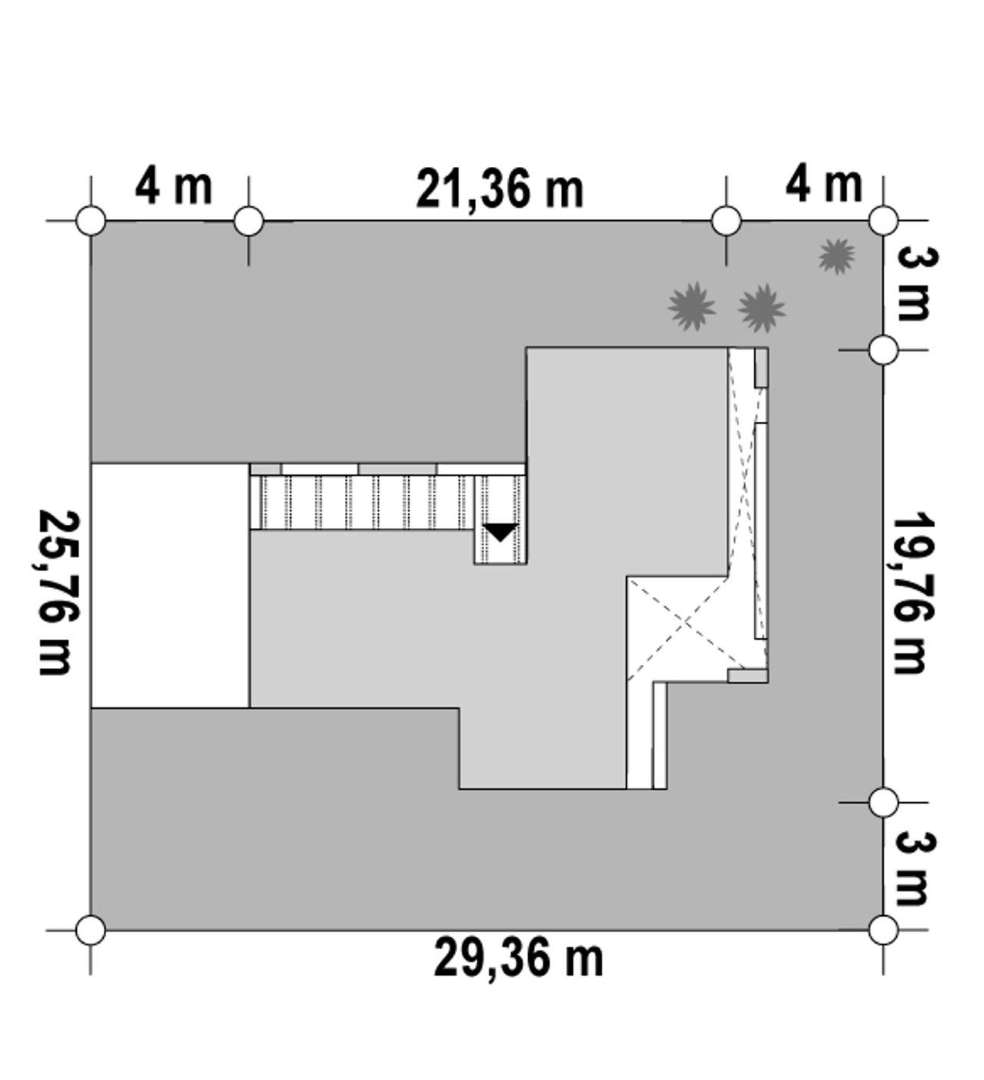 Plan amplasament Casă parter 138 mp utili, 3 dormitoare, 2 băi