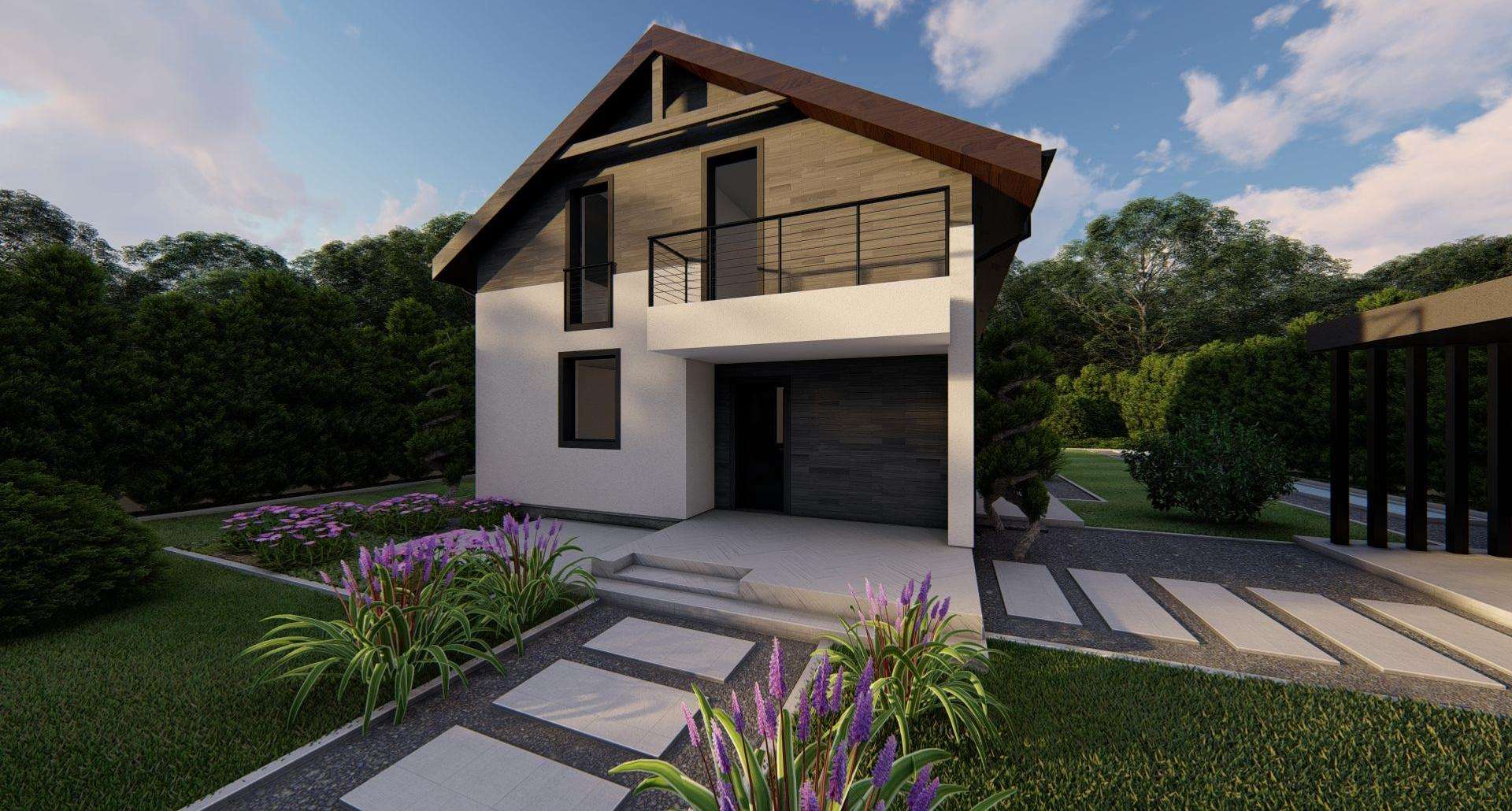 Casă cu mansardă 127 mp utili, un dormitor, 3 băi