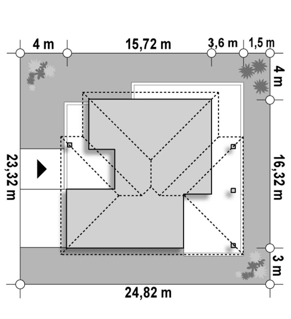 Plan amplasament Casă parter 143 mp utili, 2 dormitoare, 2 băi
