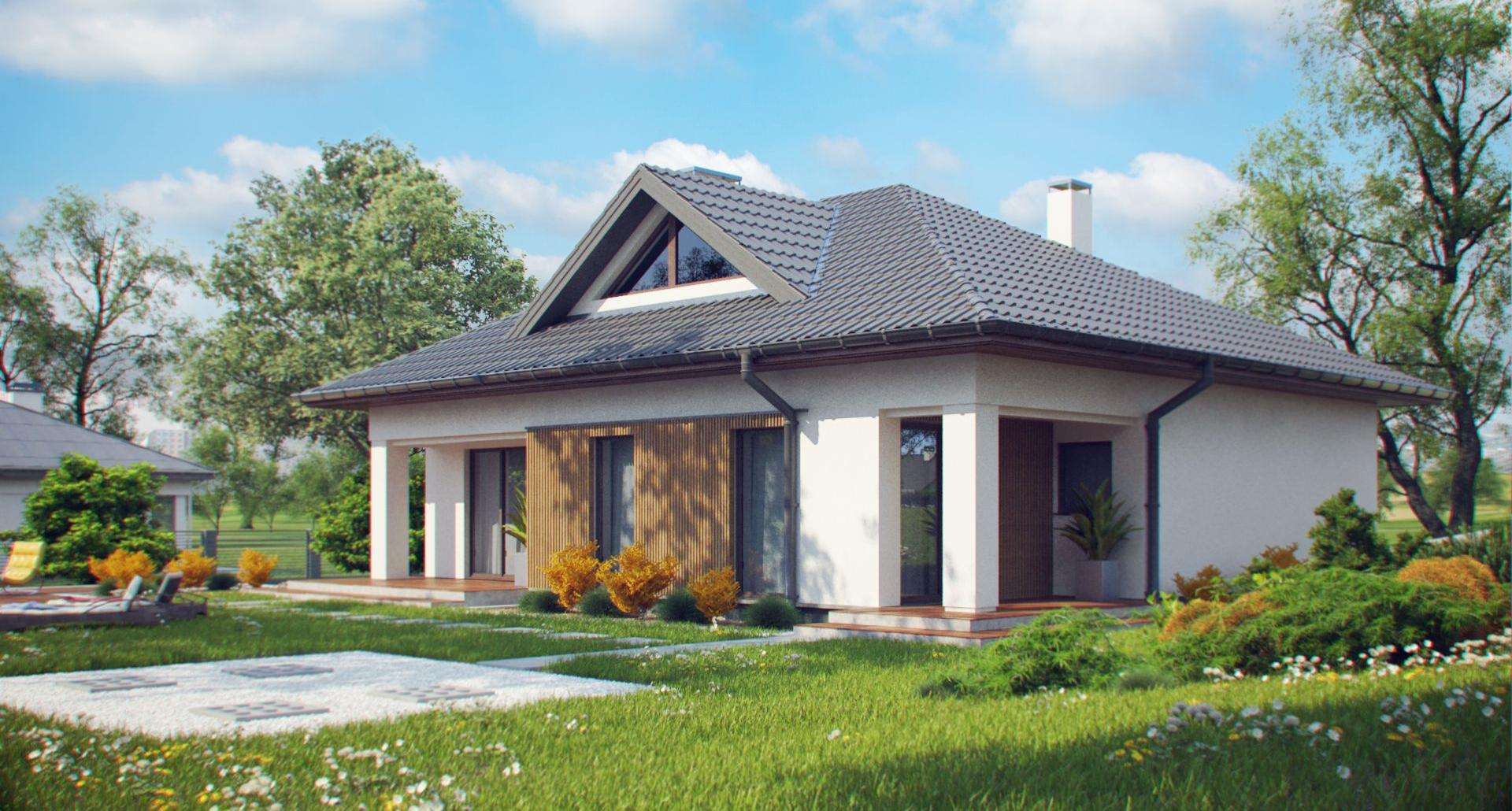 Fatada Casă parter 107 mp utili, 3 dormitoare, o baie