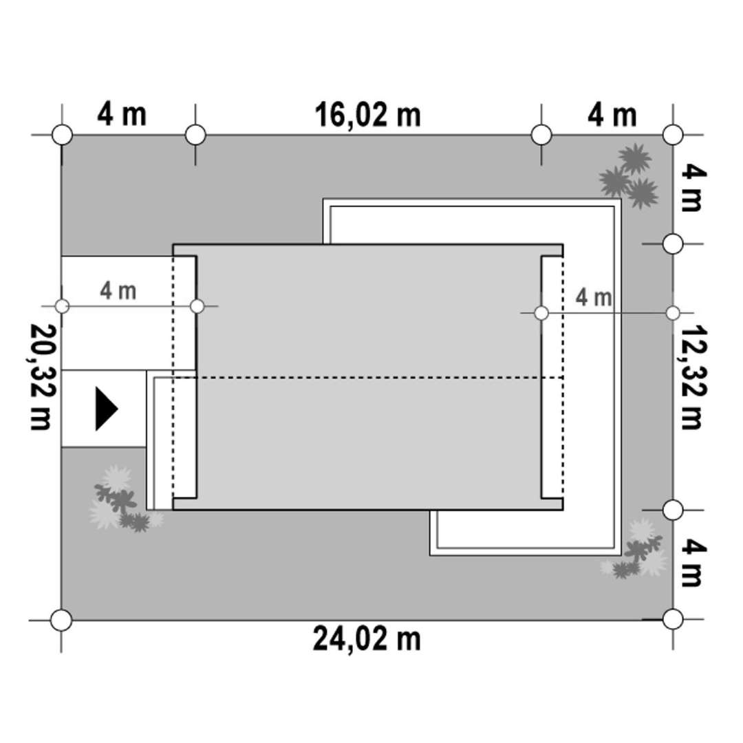 Plan amplasament Casă parter 145 mp utili, 3 dormitoare, 2 băi