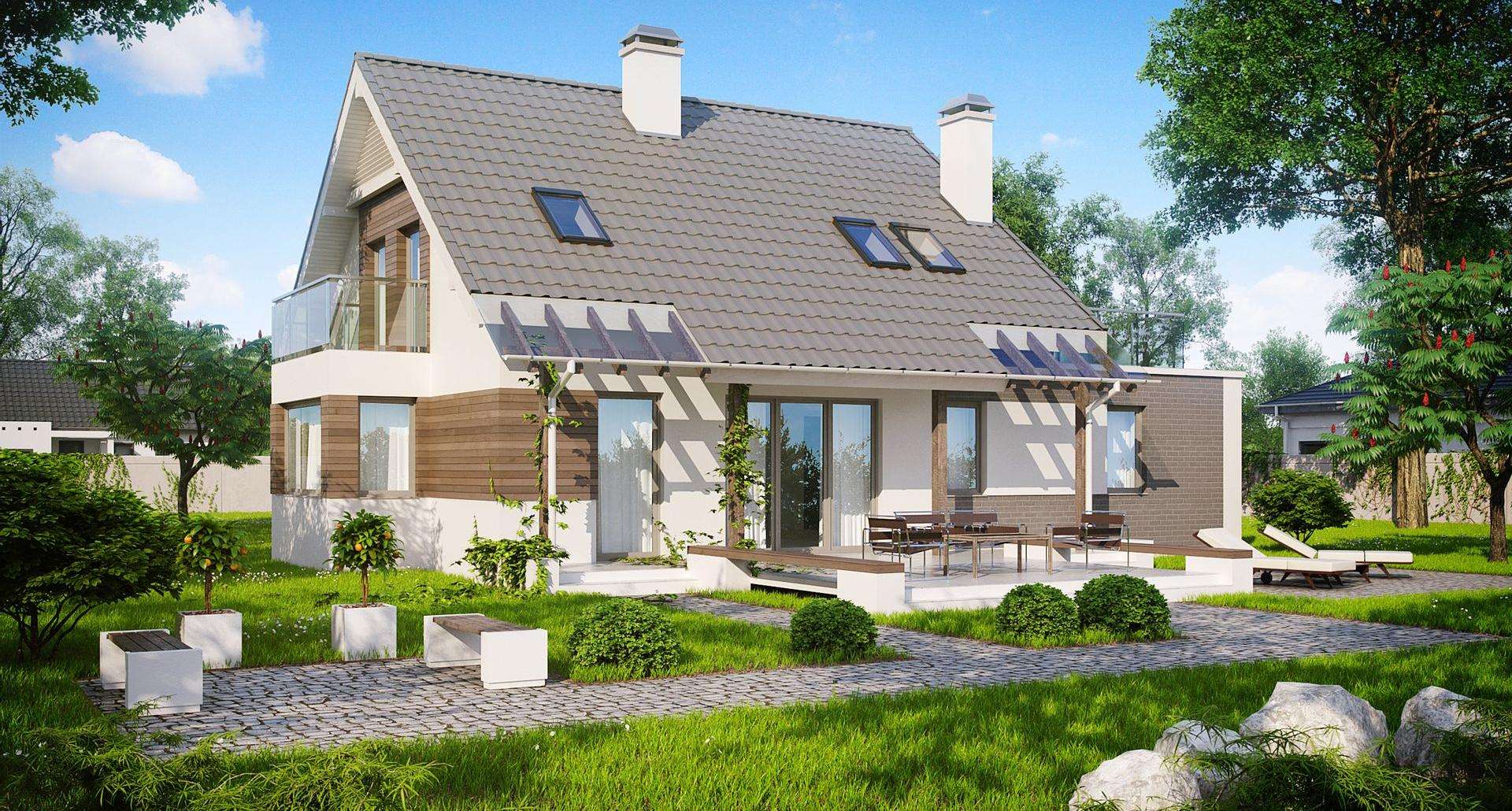 Casă cu mansardă 131 mp utili, un dormitor, o baie