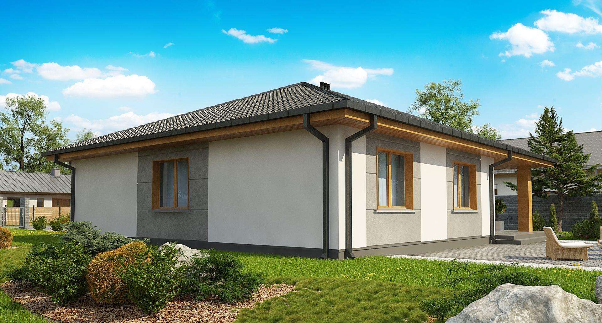 Fatada Casă parter 126 mp utili, 4 dormitoare, o baie