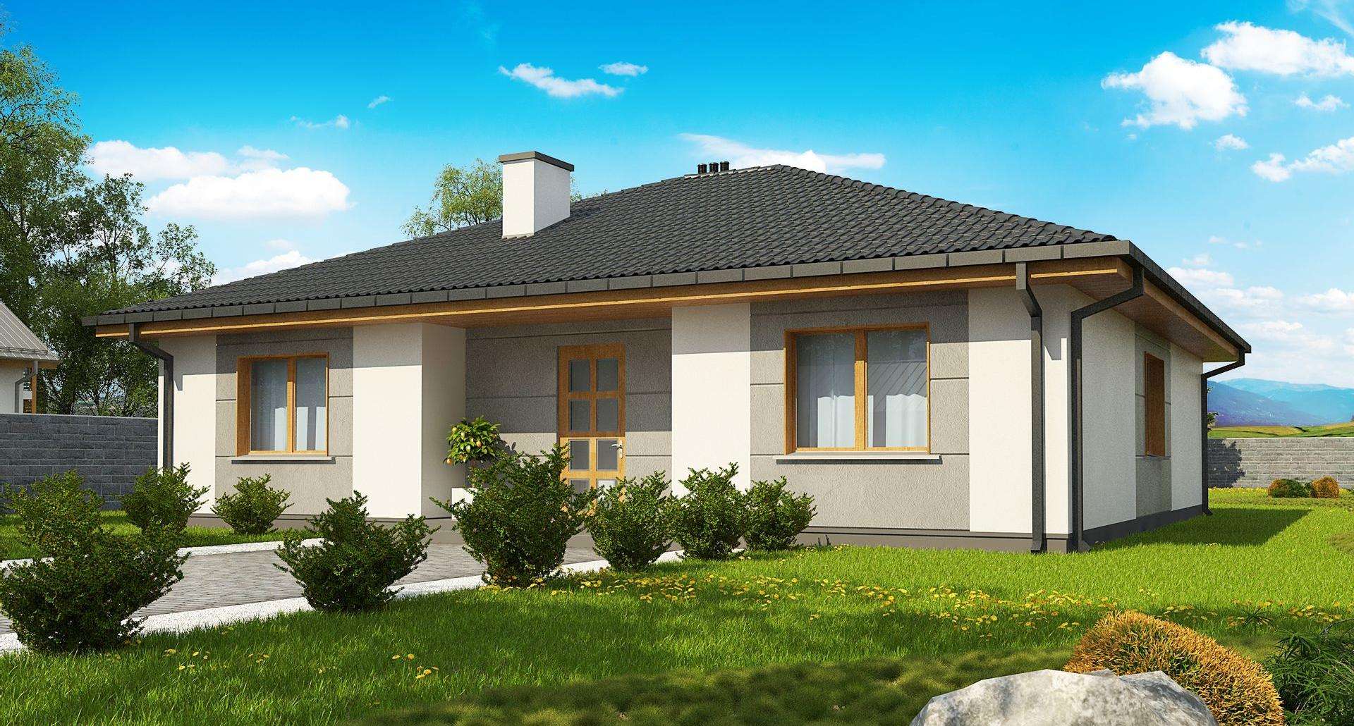 Fatada Casă parter 126 mp utili, 4 dormitoare, o baie
