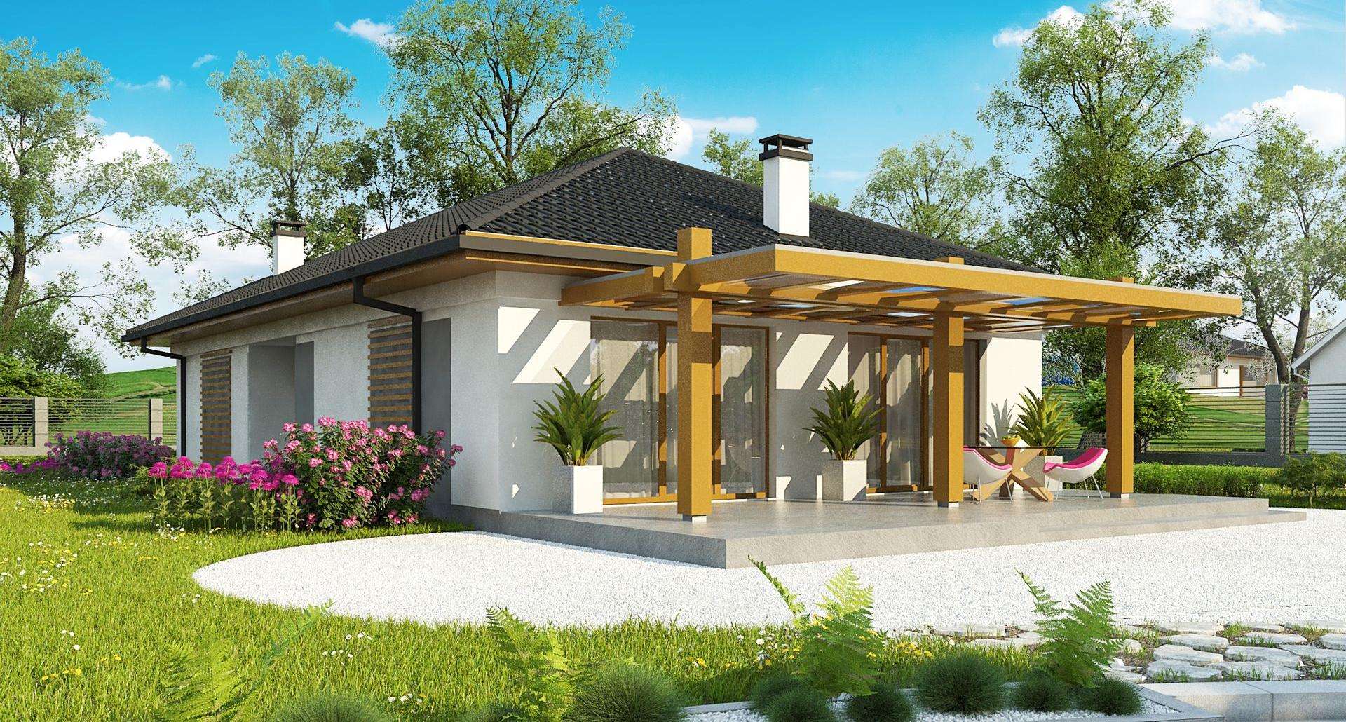 Fatada Casă parter 115 mp utili, 3 dormitoare, o baie