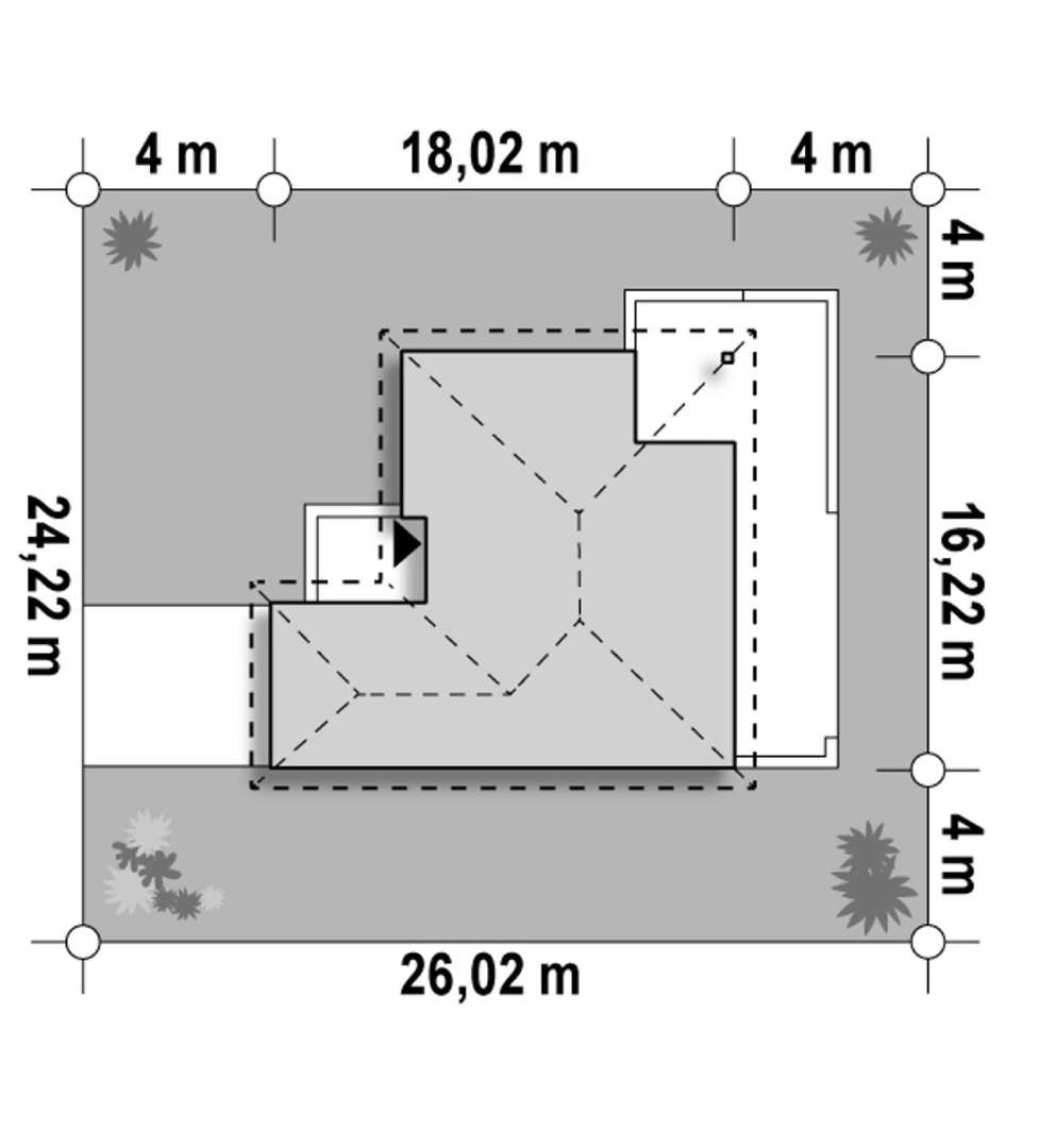 Plan amplasament Casă parter 155 mp utili, 3 dormitoare, 3 băi