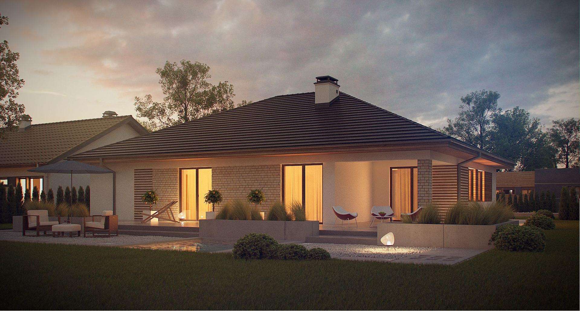 Fatada Casă parter 155 mp utili, 3 dormitoare, 3 băi