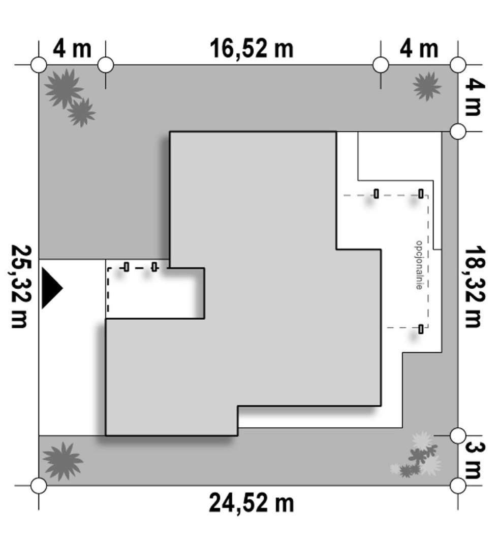 Plan amplasament Casă parter 140 mp utili, 3 dormitoare, 2 băi