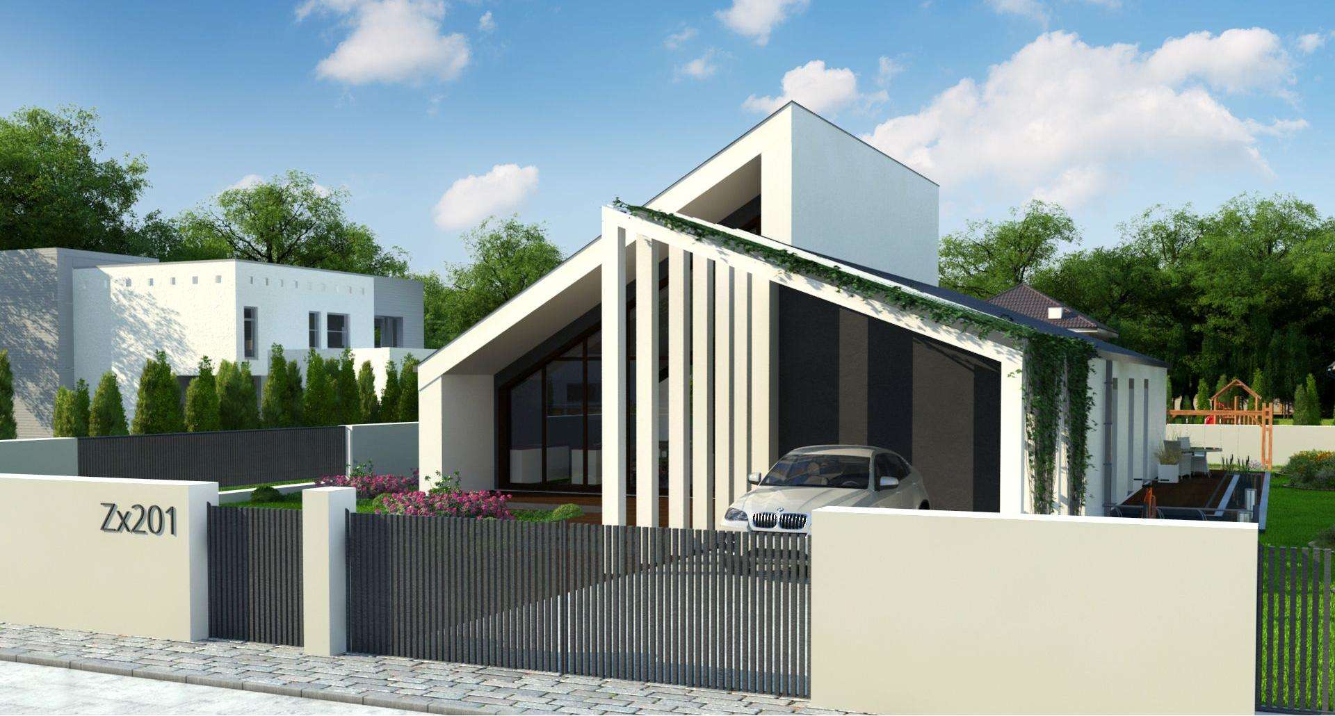 Fatada Casă parter 108 mp utili, 3 dormitoare, 2 băi