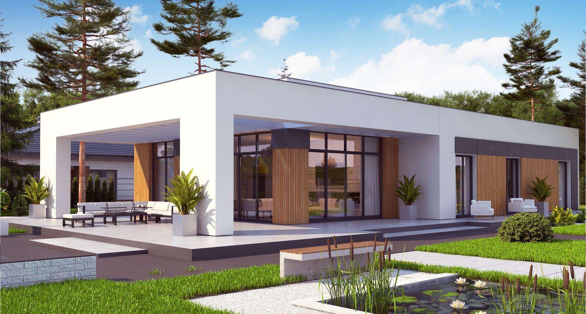 Fatada Casă parter 140 mp utili, 4 dormitoare, 2 băi