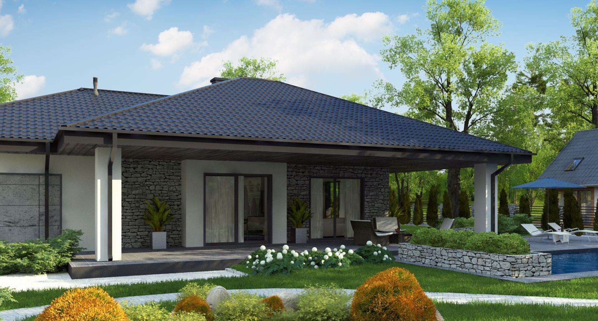 Fatada Casă parter 147 mp utili, 3 dormitoare, 2 băi