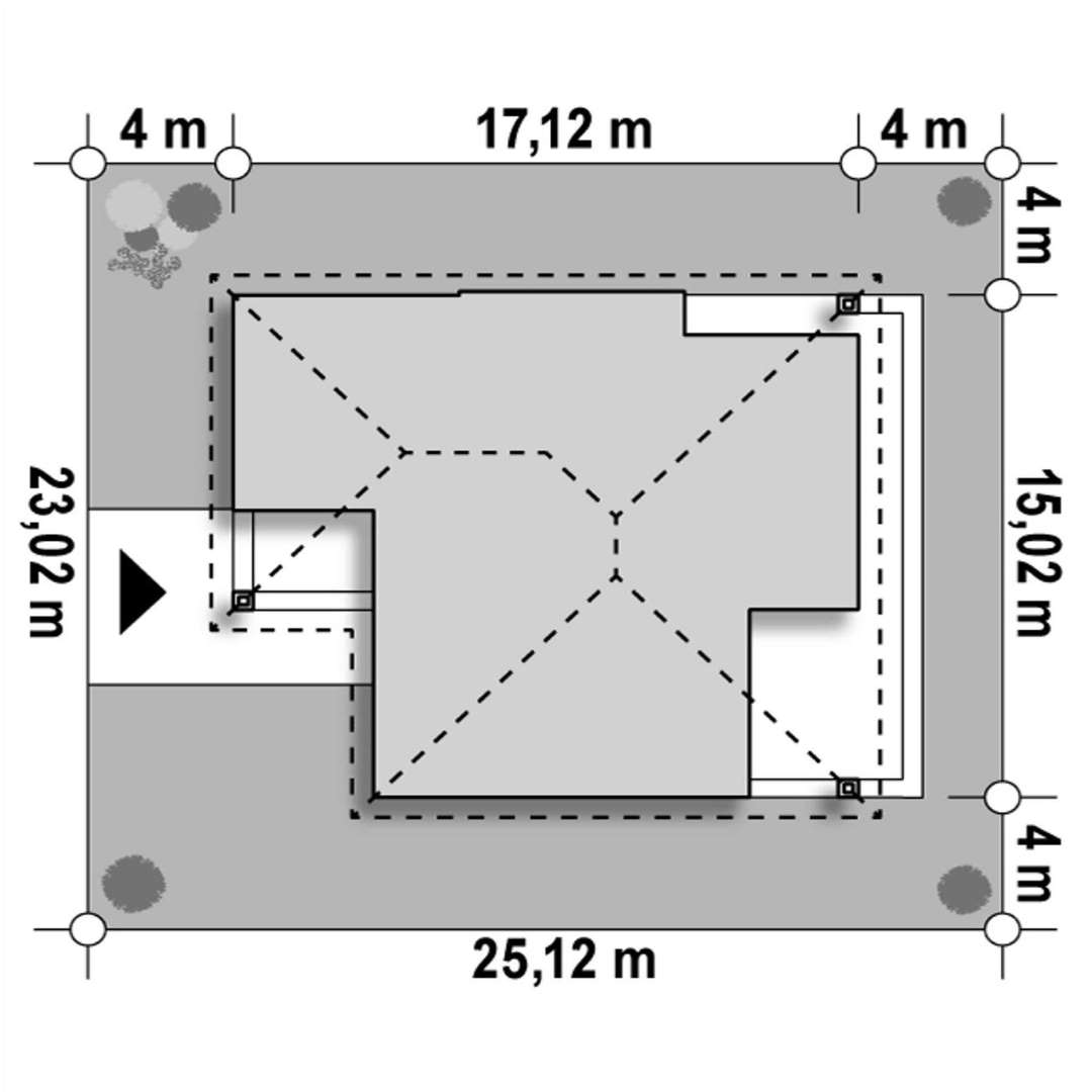 Plan amplasament Casă parter 138 mp utili, 4 dormitoare, 2 băi