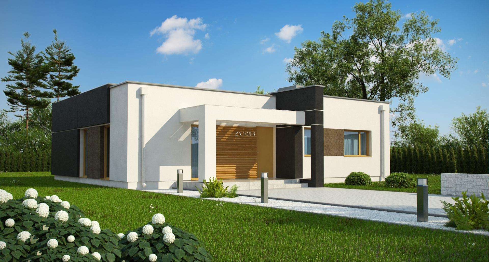 Fatada Casă parter 95 mp utili, 3 dormitoare, o baie