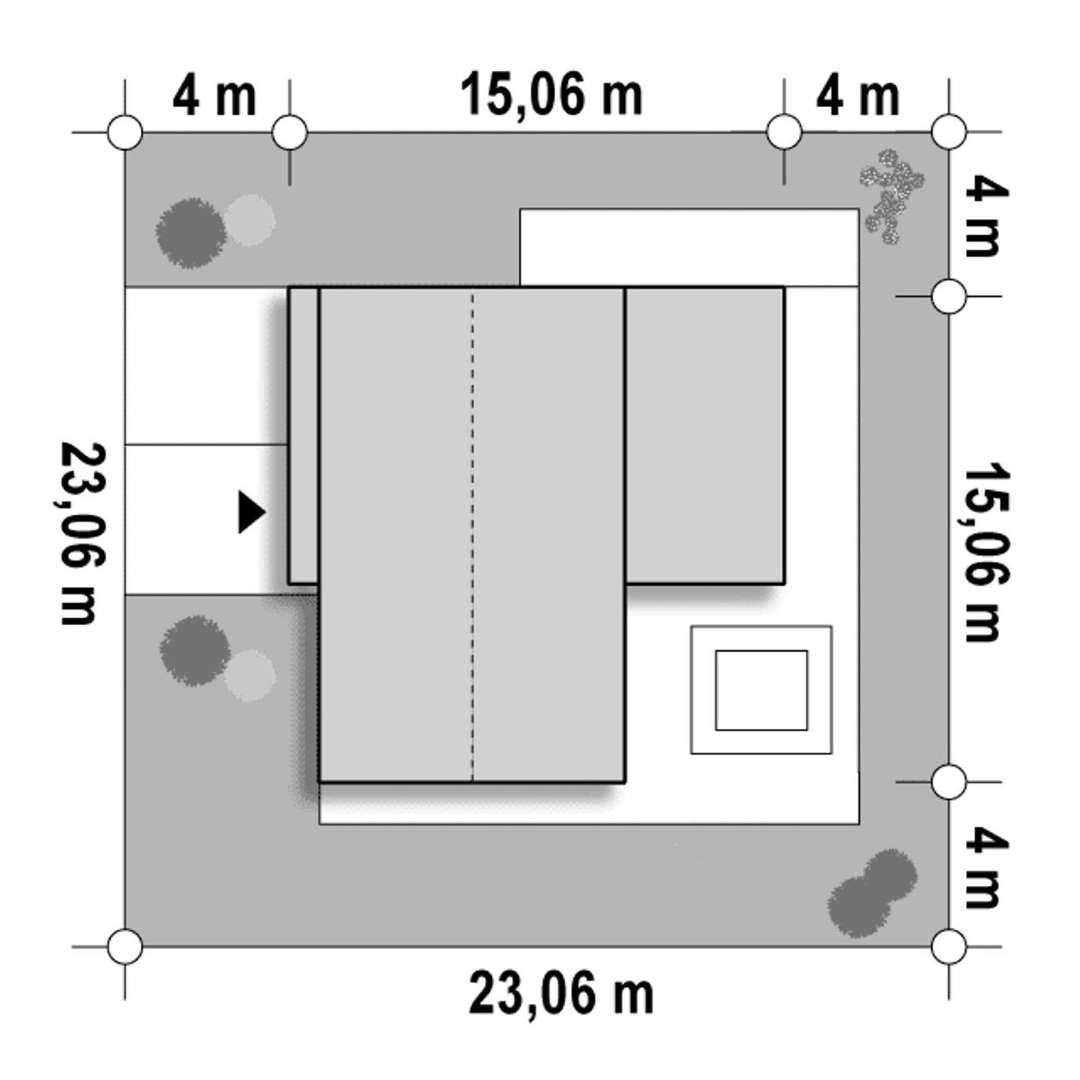 Plan amplasament Casă parter 119 mp utili, 3 dormitoare, 3 băi