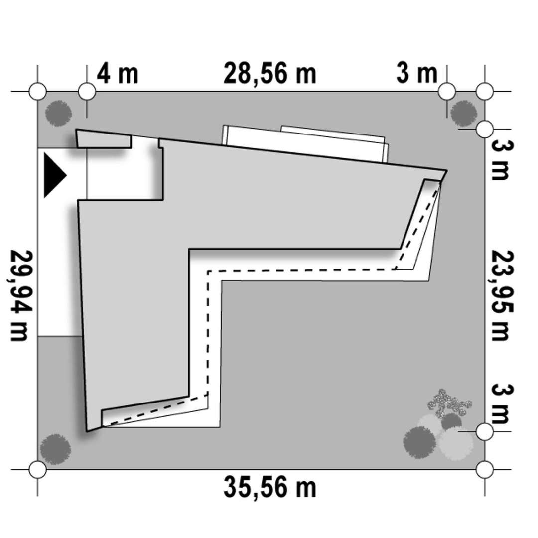 Plan amplasament Casă parter 171 mp utili, 3 dormitoare, 2 băi