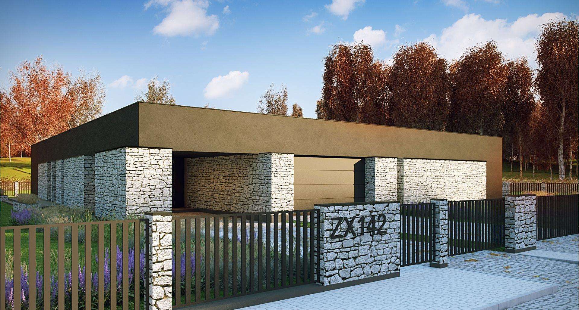 Fatada Casă parter 171 mp utili, 3 dormitoare, 2 băi