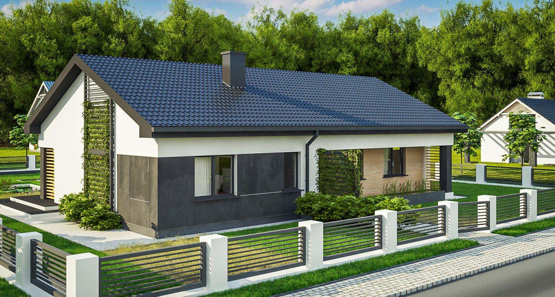 Fatada Casă parter 122 mp utili, 4 dormitoare, 2 băi
