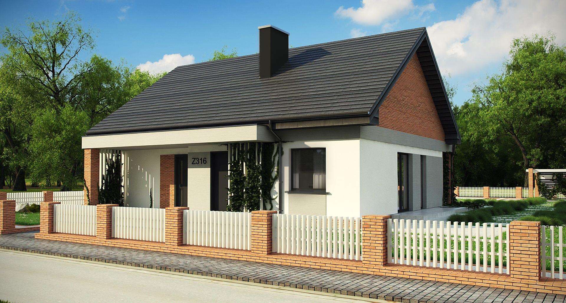 Fatada Casă parter 92 mp utili, 3 dormitoare, o baie