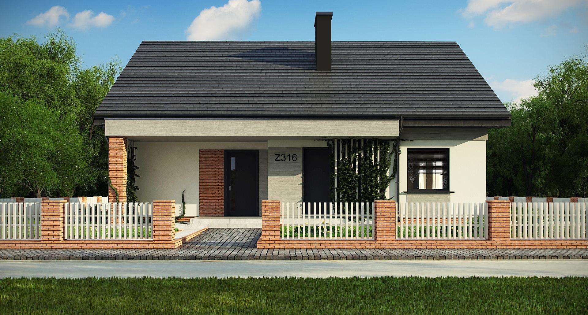 Fatada Casă parter 92 mp utili, 3 dormitoare, o baie
