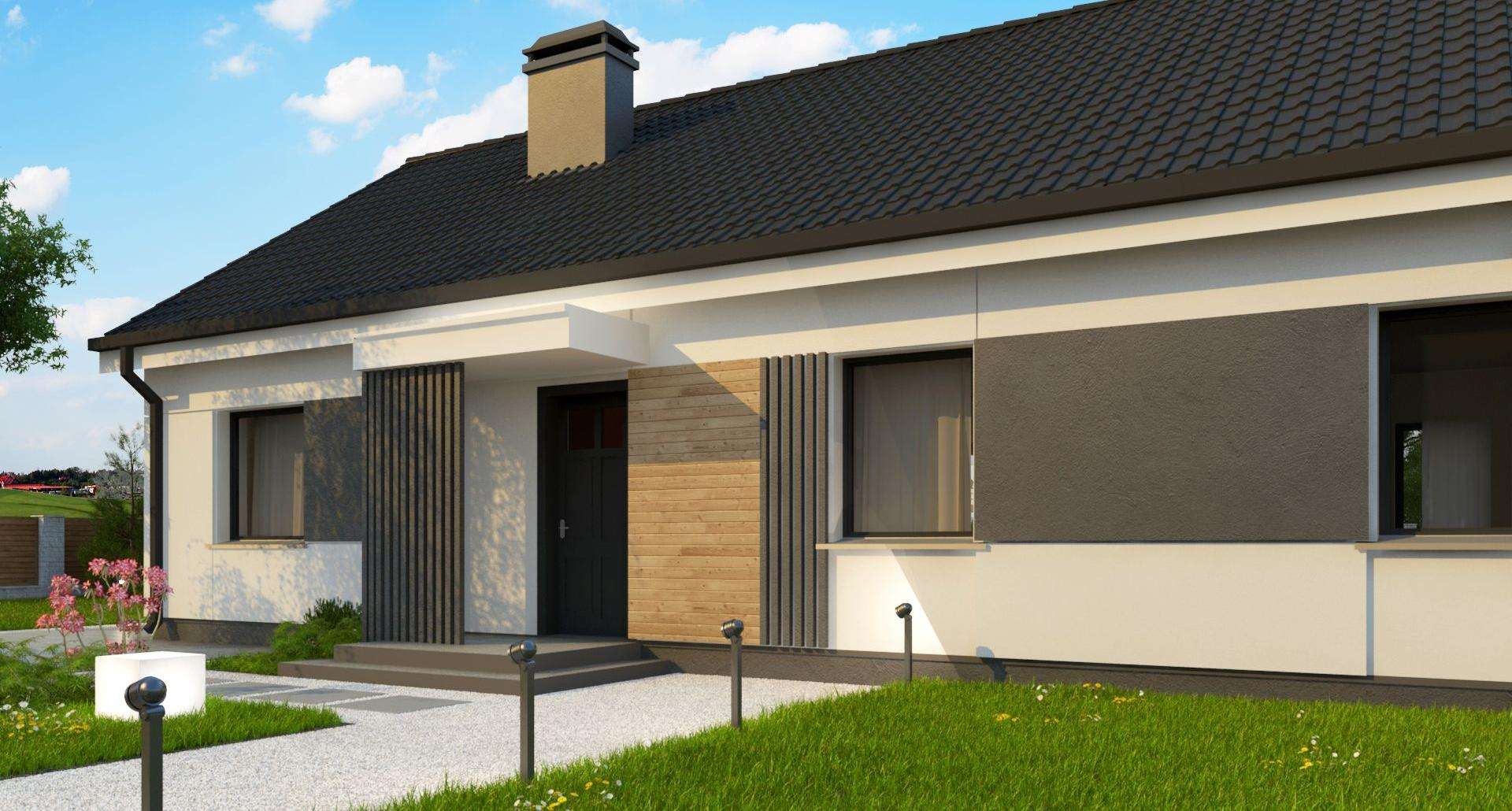 Fatada Casă parter 106 mp utili, 4 dormitoare, o baie