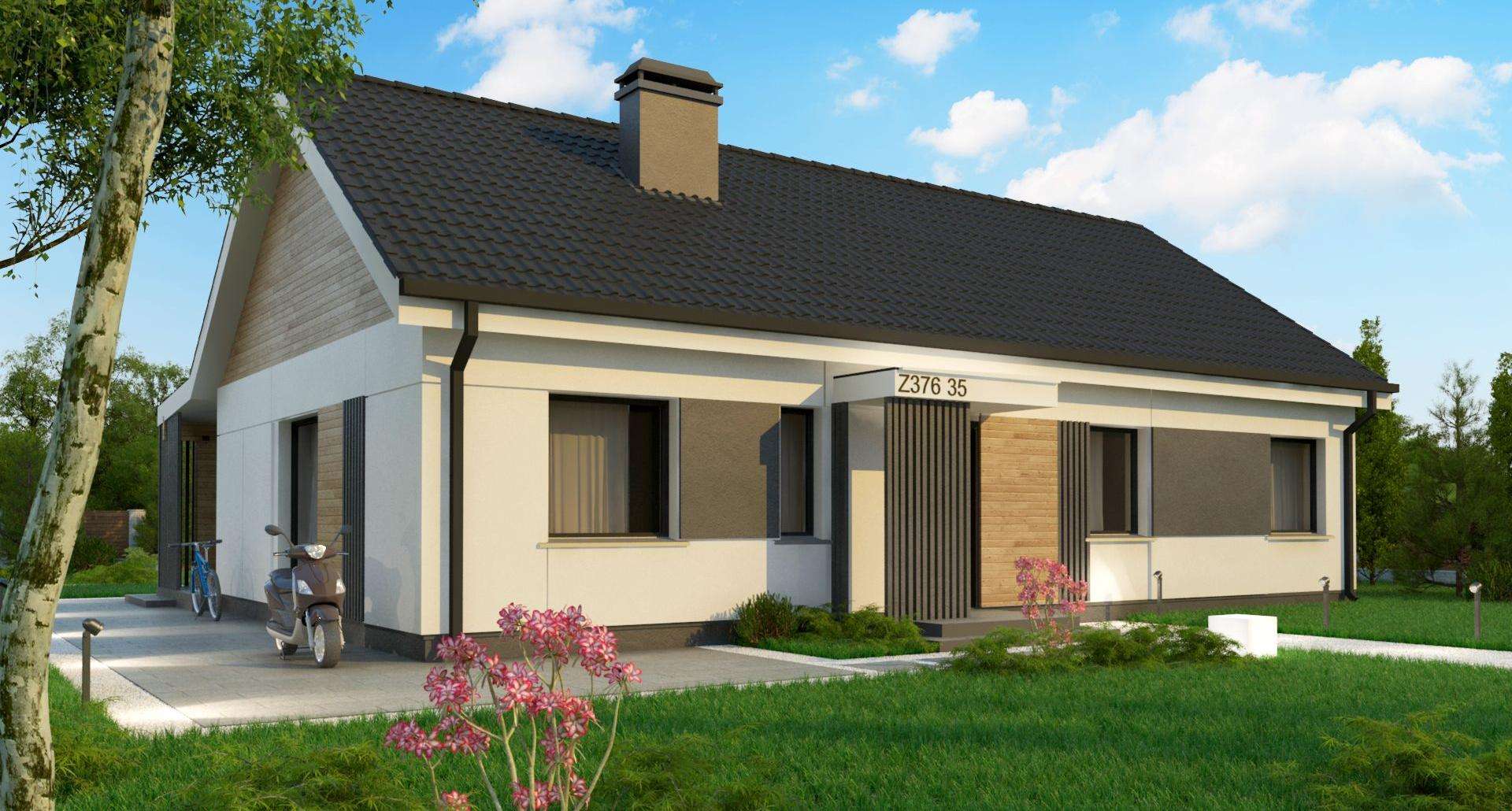 Fatada Casă parter 106 mp utili, 4 dormitoare, o baie