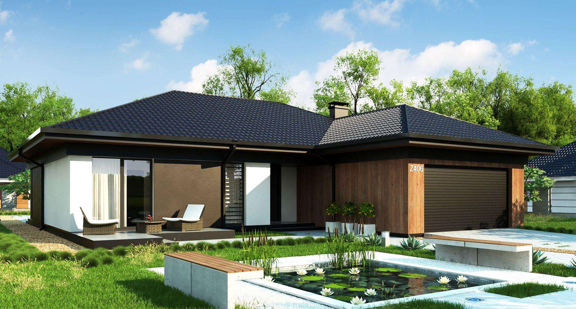 Fatada Casă parter 151 mp utili, 4 dormitoare, 2 băi