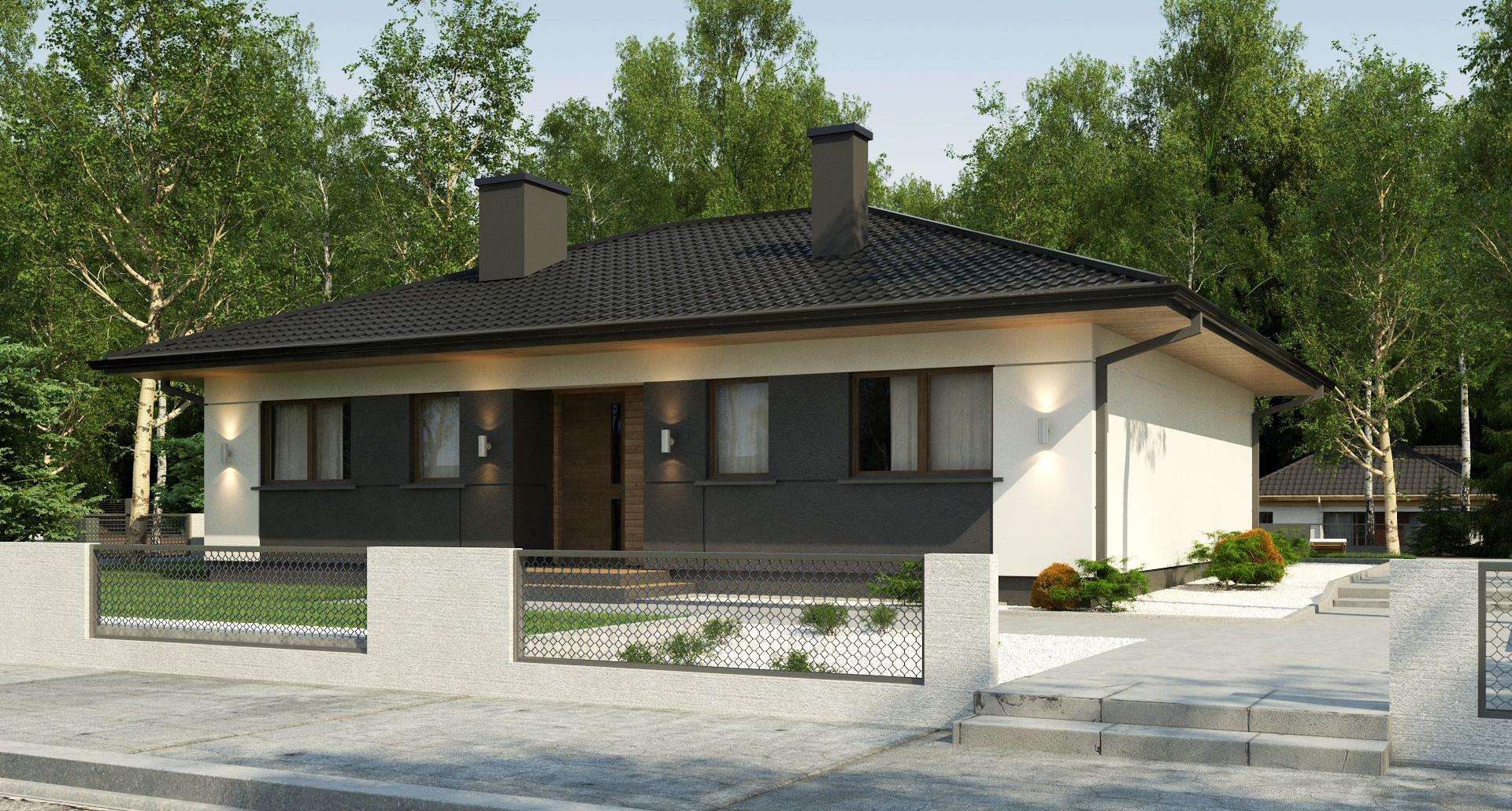 Fatada Casă parter 101 mp utili, 3 dormitoare, 2 băi