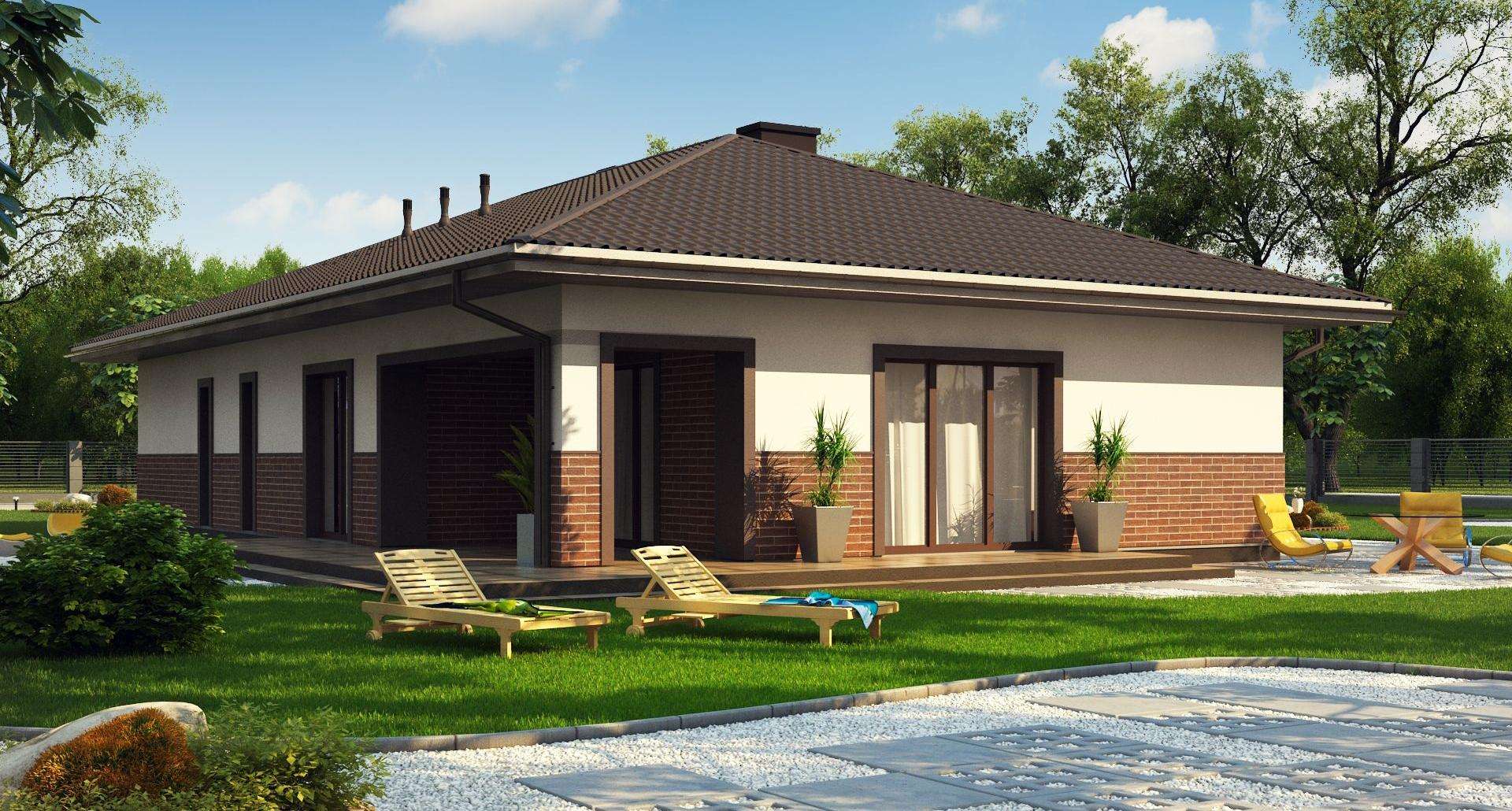 Fatada Casă parter 144 mp utili, 3 dormitoare, 3 băi