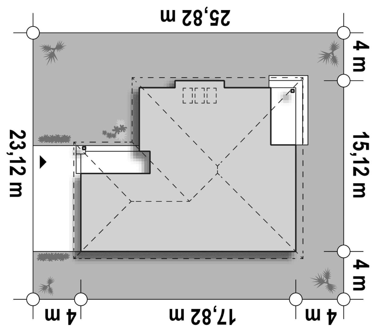 Plan amplasament Casă parter 145 mp utili, 3 dormitoare, o baie