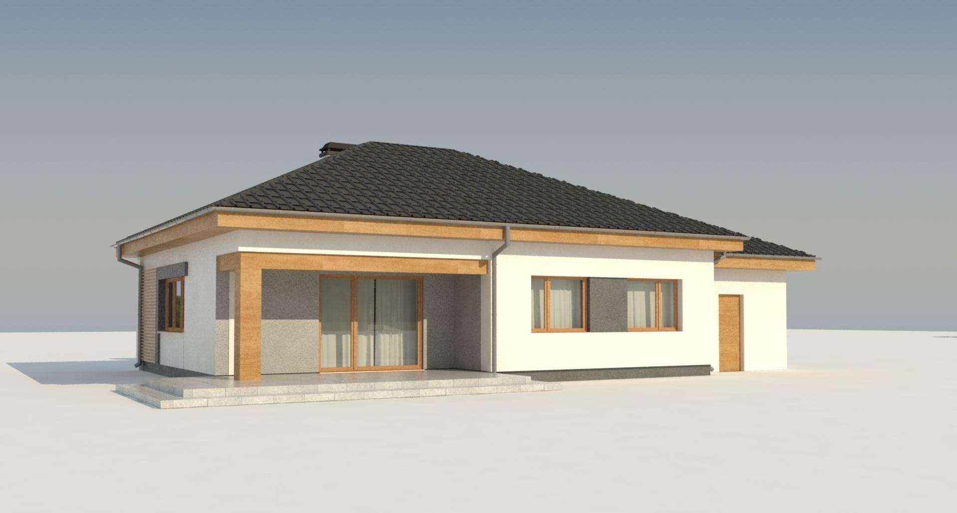 Fatada Casă parter 97 mp utili, 3 dormitoare, 2 băi