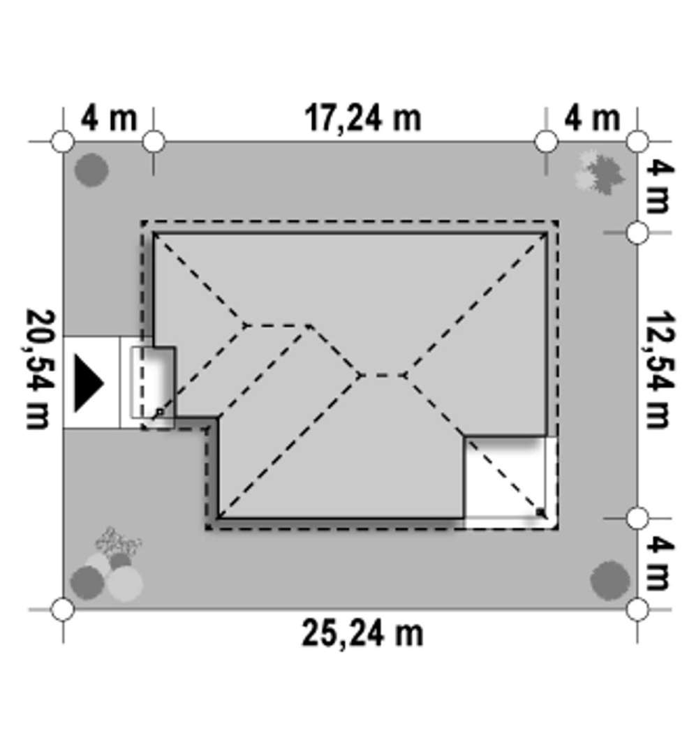 Plan amplasament Casă parter 149 mp utili, 3 dormitoare, 2 băi