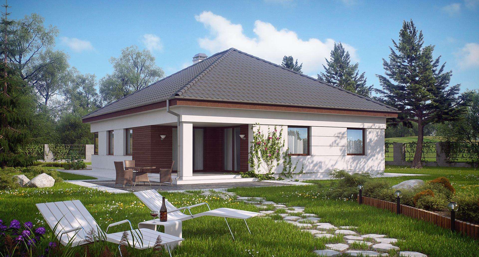 Fatada Casă parter 149 mp utili, 3 dormitoare, 2 băi